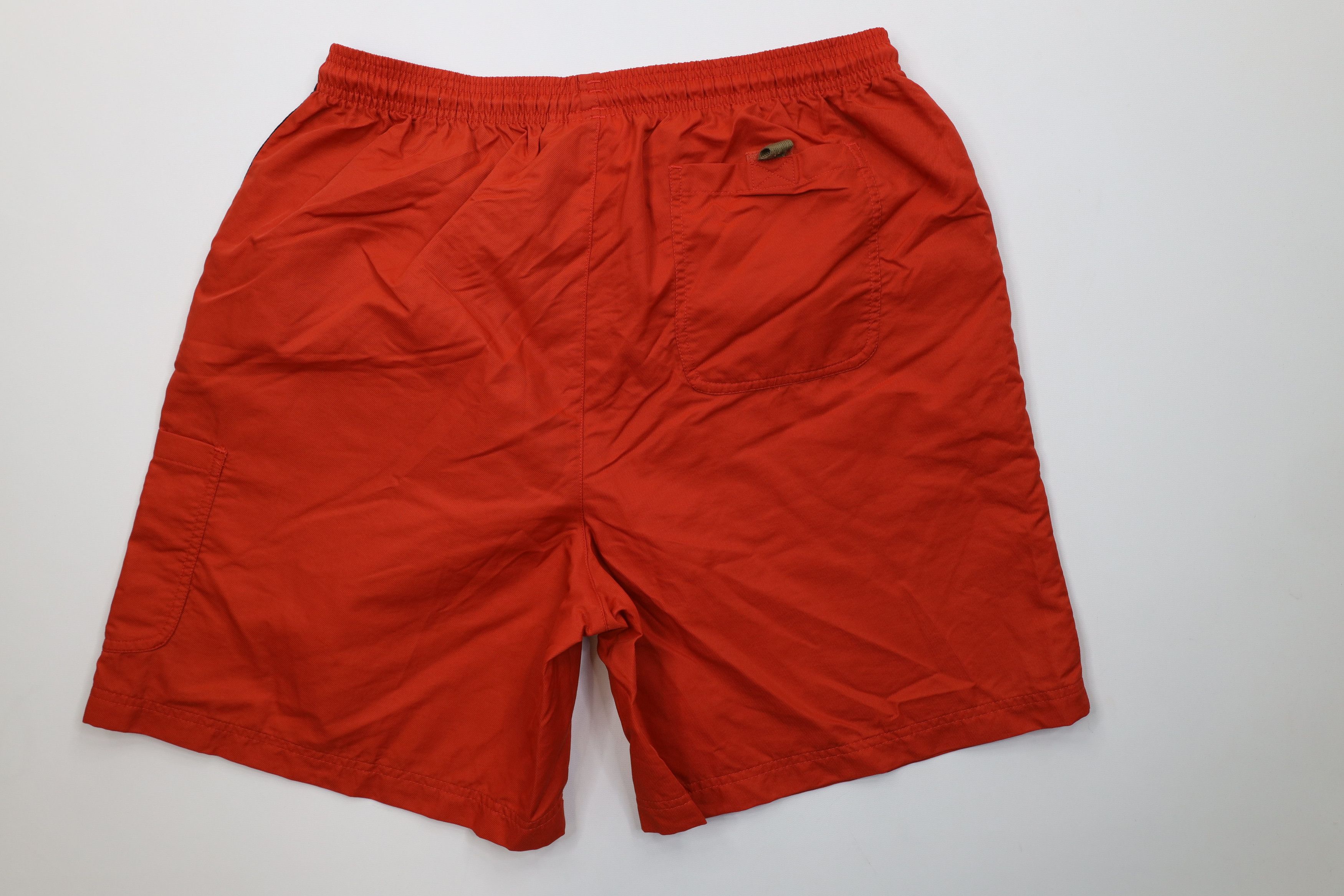 Adidas Vintage 90s Adidas Soccer Shorts Orange Striped Nylon Size US 34 / EU 50 - 9 Thumbnail