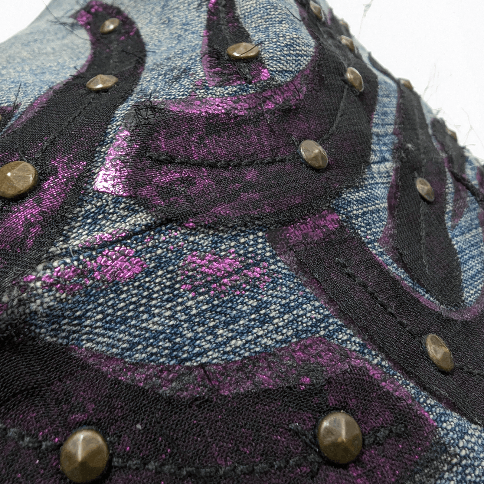 Versace Jeans Couture Versace Y2K Rhinestone Tribal Vintage 00s Denim Skirt 28/S-M Size 28" / US 6 / IT 42 - 10 Thumbnail