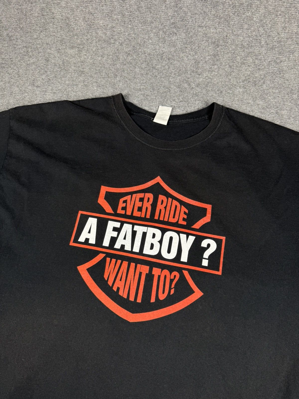 Gildan Ever Ride A Fatboy Want To Tshirt printed y2k funny meme Size US XXL / EU 58 / 5 - 1 Thumbnail