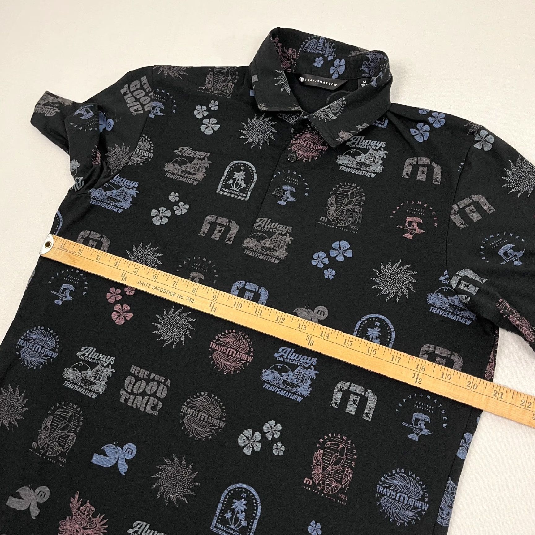 TravisMathew Travis Mathew Tourist Season Polo Shirt Men M Black Golf Logo Sports Size US M / EU 48-50 / 2 - 6 Thumbnail