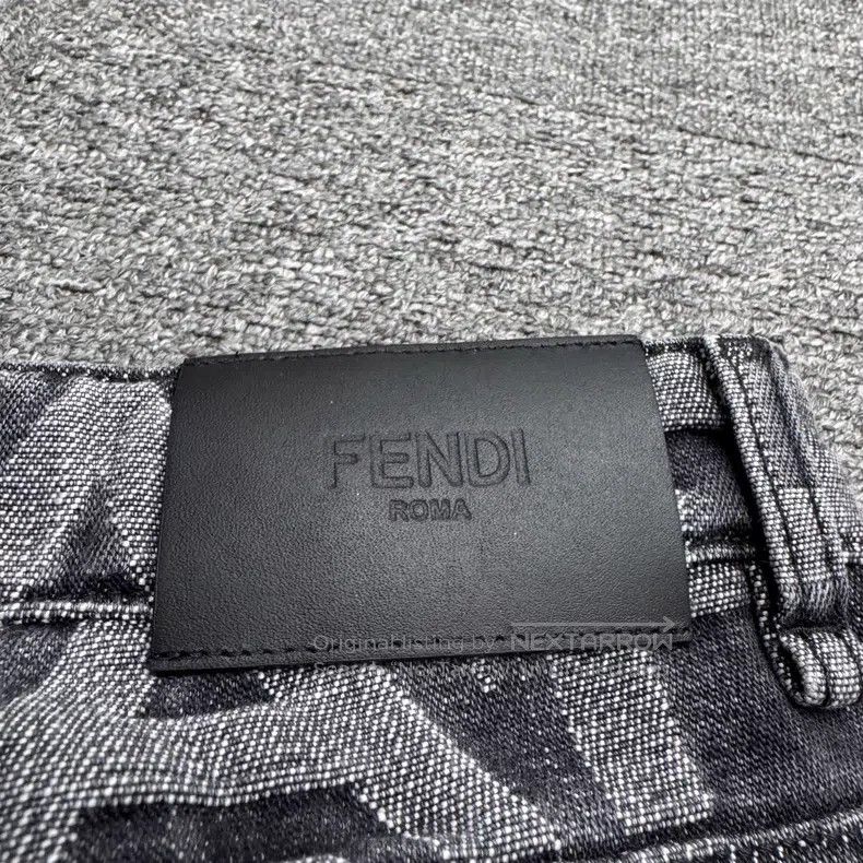 Fendi Fendi Letter Printed Denim Pants Size US 33 - 3 Thumbnail