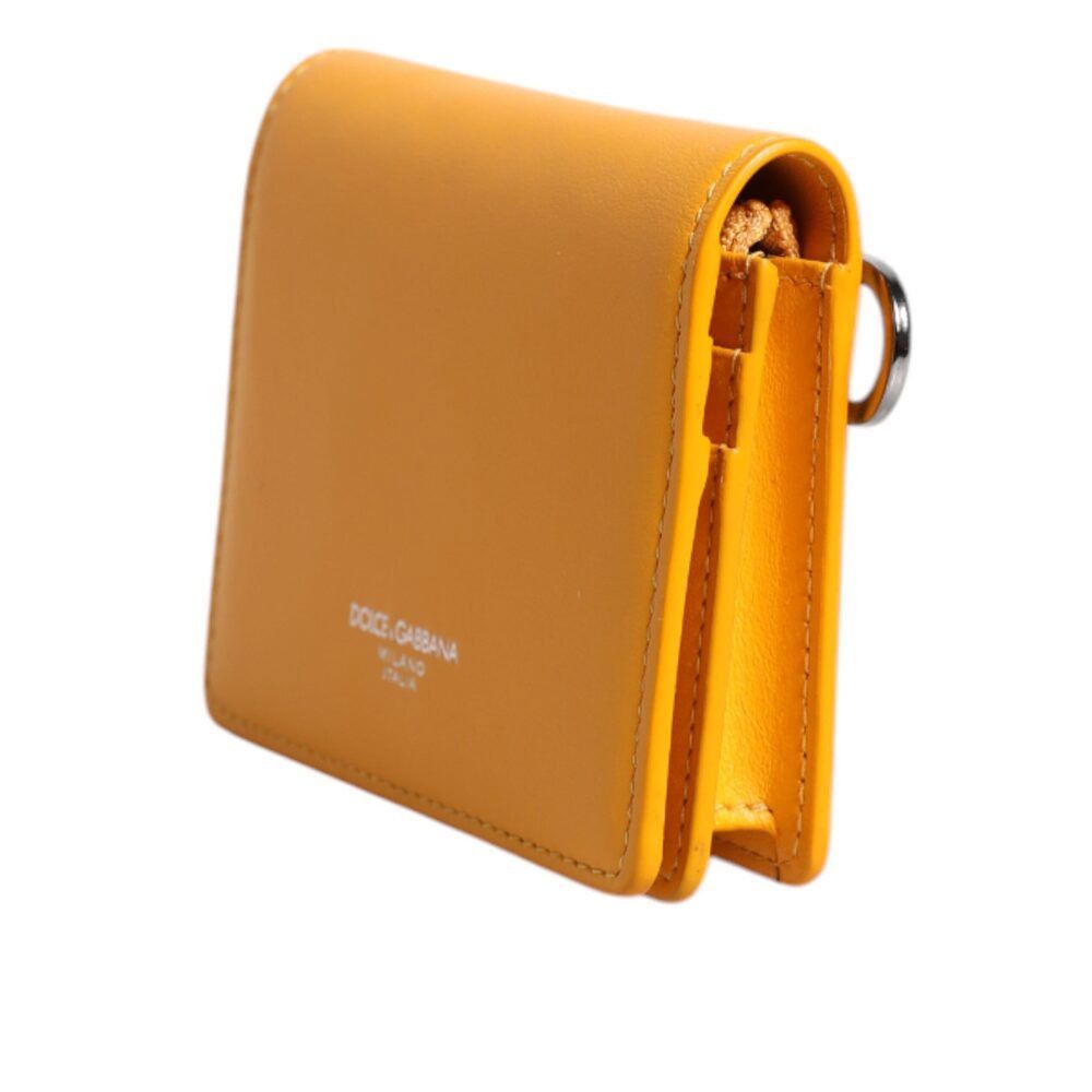 Dolce & Gabbana Dolce & Gabbana Yellow Leather Bifold Card Holder Crossbody Size ONE SIZE - 3 Thumbnail