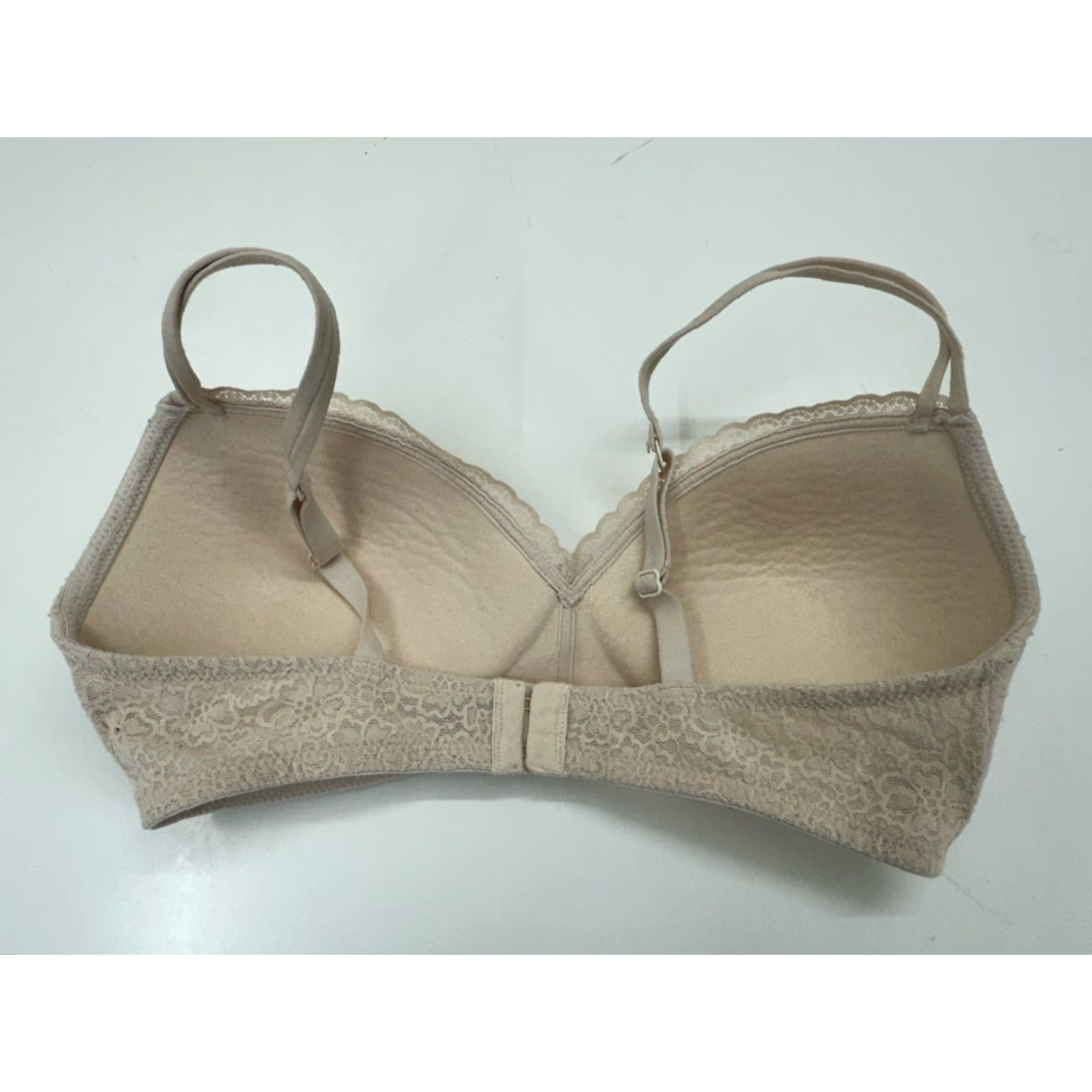 Vintage Aerie Womens Bra 34D Tan Floral Lacy Padded Wireless T-Shirt Bra Womens Size ONE SIZE - 6 Thumbnail