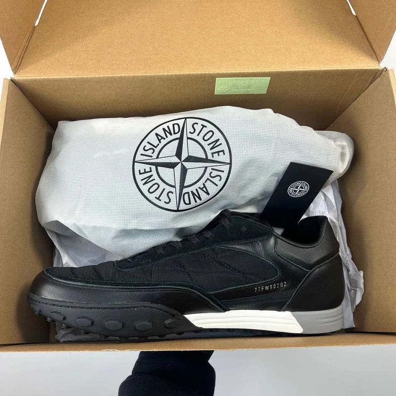 Stone Island Stone Island Sneakers Black Leather Shoes Mens Size 43 Size US 10 / EU 43 - 1 Thumbnail