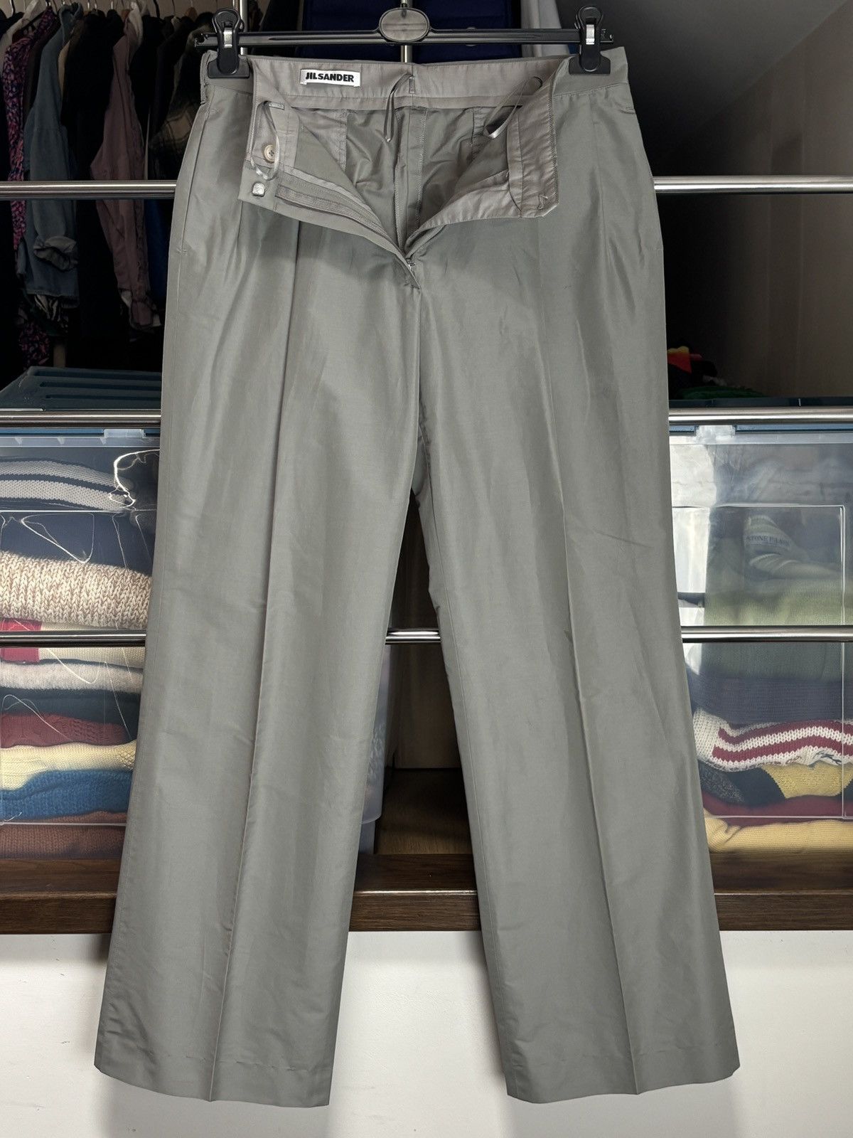 Jil Sander Jil Sander Vintage Wide Leg Crease Casual Chino Pants Size 26" / US 2 / IT 38 - 3 Thumbnail