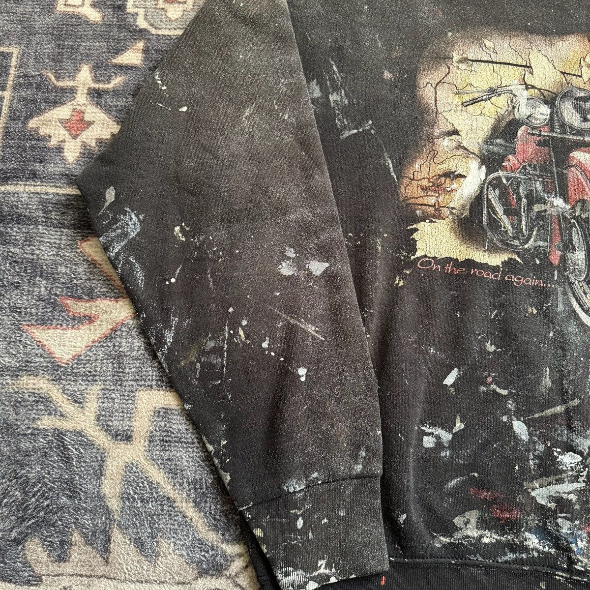 Vintage Vintage thrashed Indian motorcycle sweater XL Size US XL / EU 56 / 4 - 4 Thumbnail