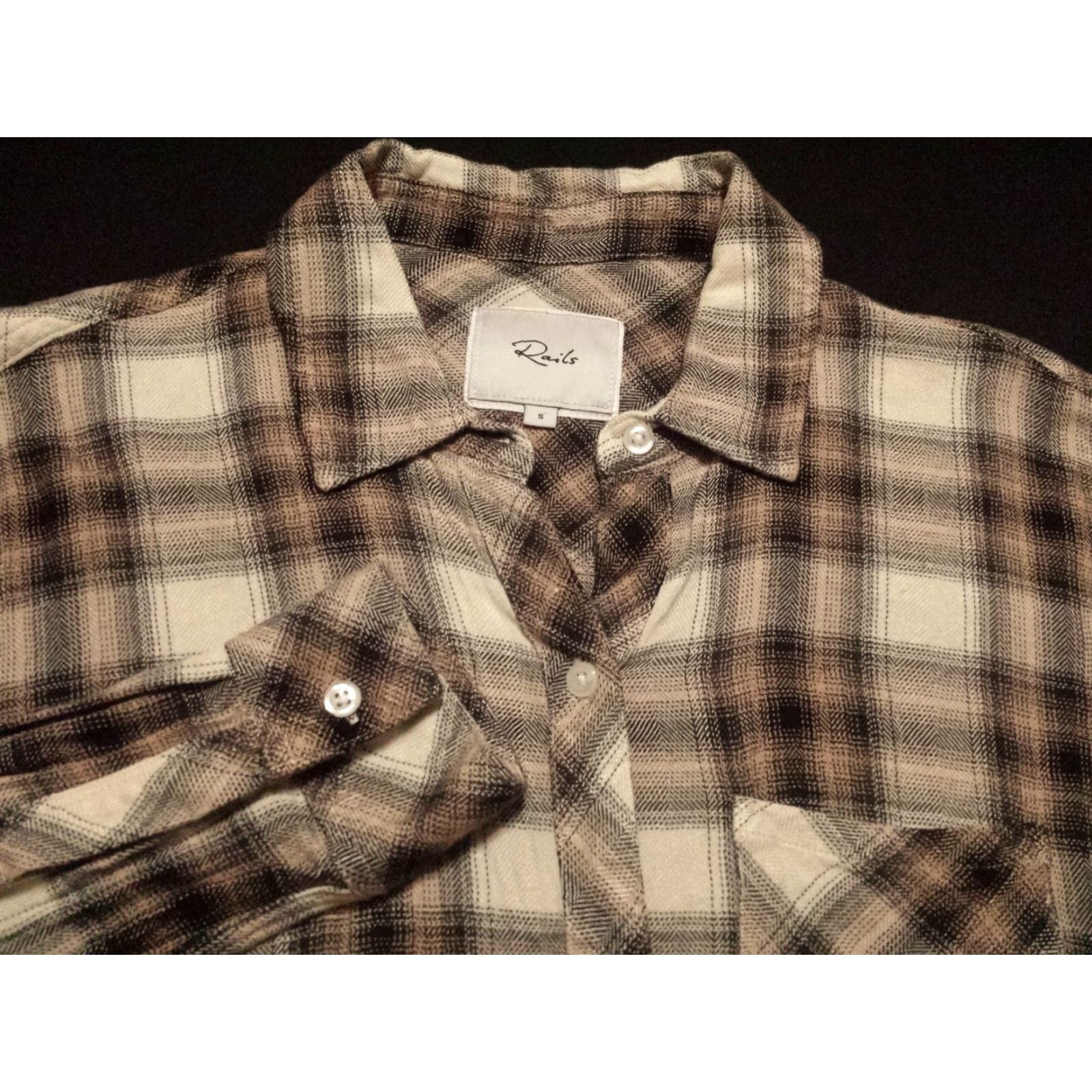 Rails Rails Woman's Small Shirt Long Sleeve Button-Front Multicolor Plaid Rayon Size S / US 4 / IT 40 - 2 Thumbnail