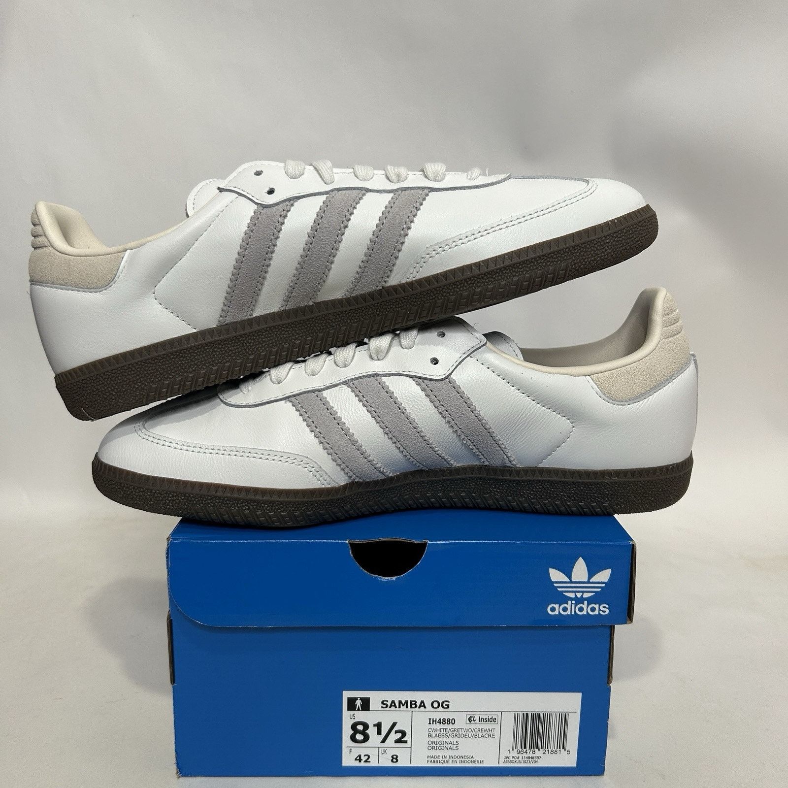 Adidas Adidas Samba OG “White Grey Cream” Size US 8.5 / EU 41-42 - 3 Thumbnail