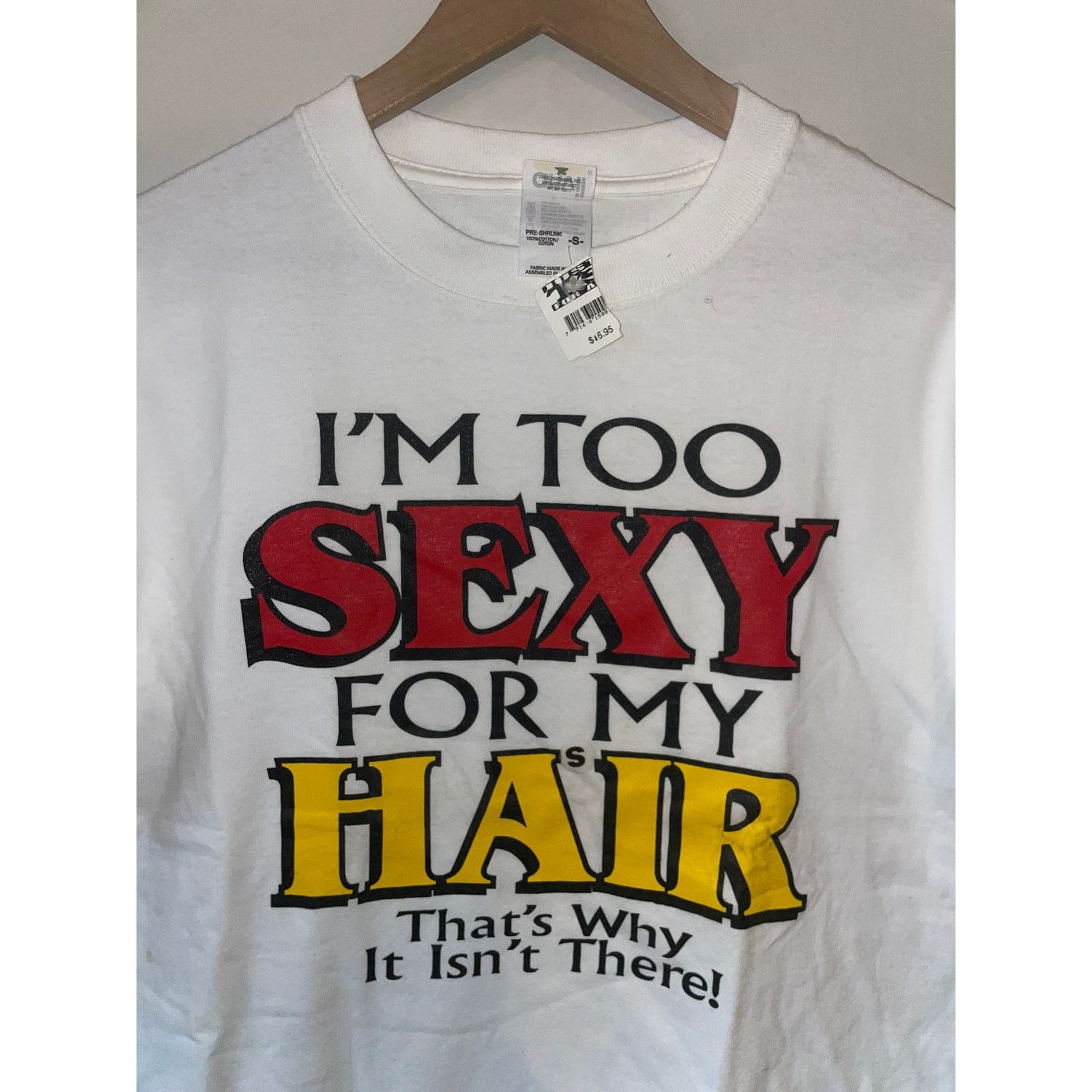 Anvil Y2K I'm Too Sexy For My Hair Bald Humor Joke Shirt 2000s S Size US S / EU 44-46 / 1 - 4 Thumbnail