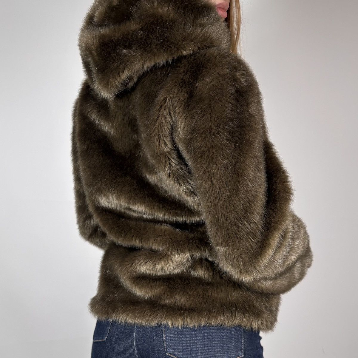 Vintage Vintage Y2K Japanese Style Faux Fur Retro Bomber Jacket Size XS / US 0-2 / IT 36-38 - 3 Thumbnail
