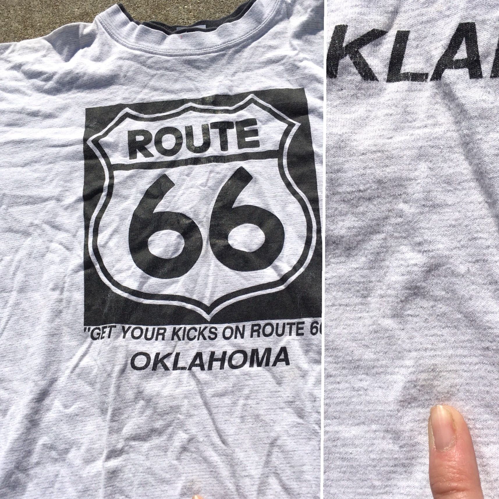 Route 66 VINTAGE Route 66 Get Your Kicks On Route 66 Oklahoma T Shirt USA Made Size L Gray Mens 1990s Graphic Tee US Made Size US L / EU 52-54 / 3 - 7 Thumbnail