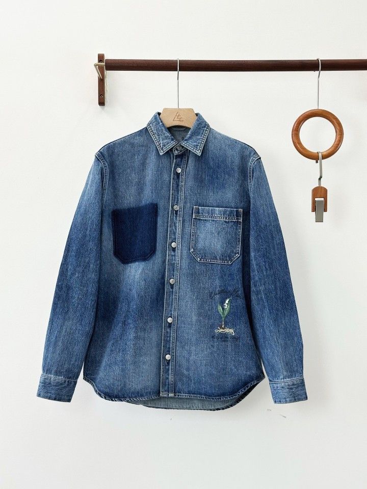 Dior Dior Lily of the Valley Denim Shirt Size S Size US S / EU 44-46 / 1 - 1 Thumbnail