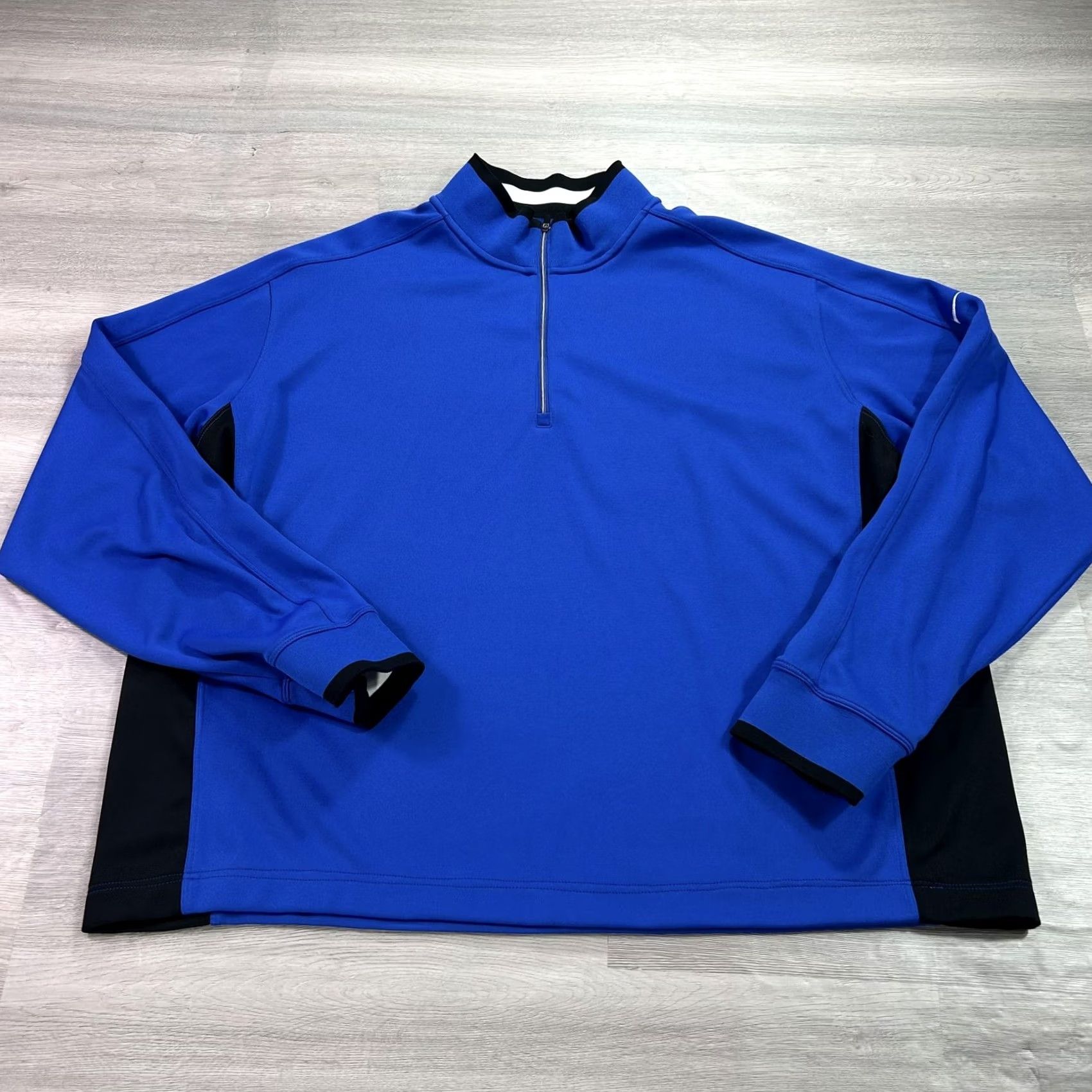 Nike Nike Dri-FIT Pullover Mens 2XL Blue Colorblock 1/4 Zip Long Sleeve Golf Top Size US XXL / EU 58 / 5 - 2 Thumbnail