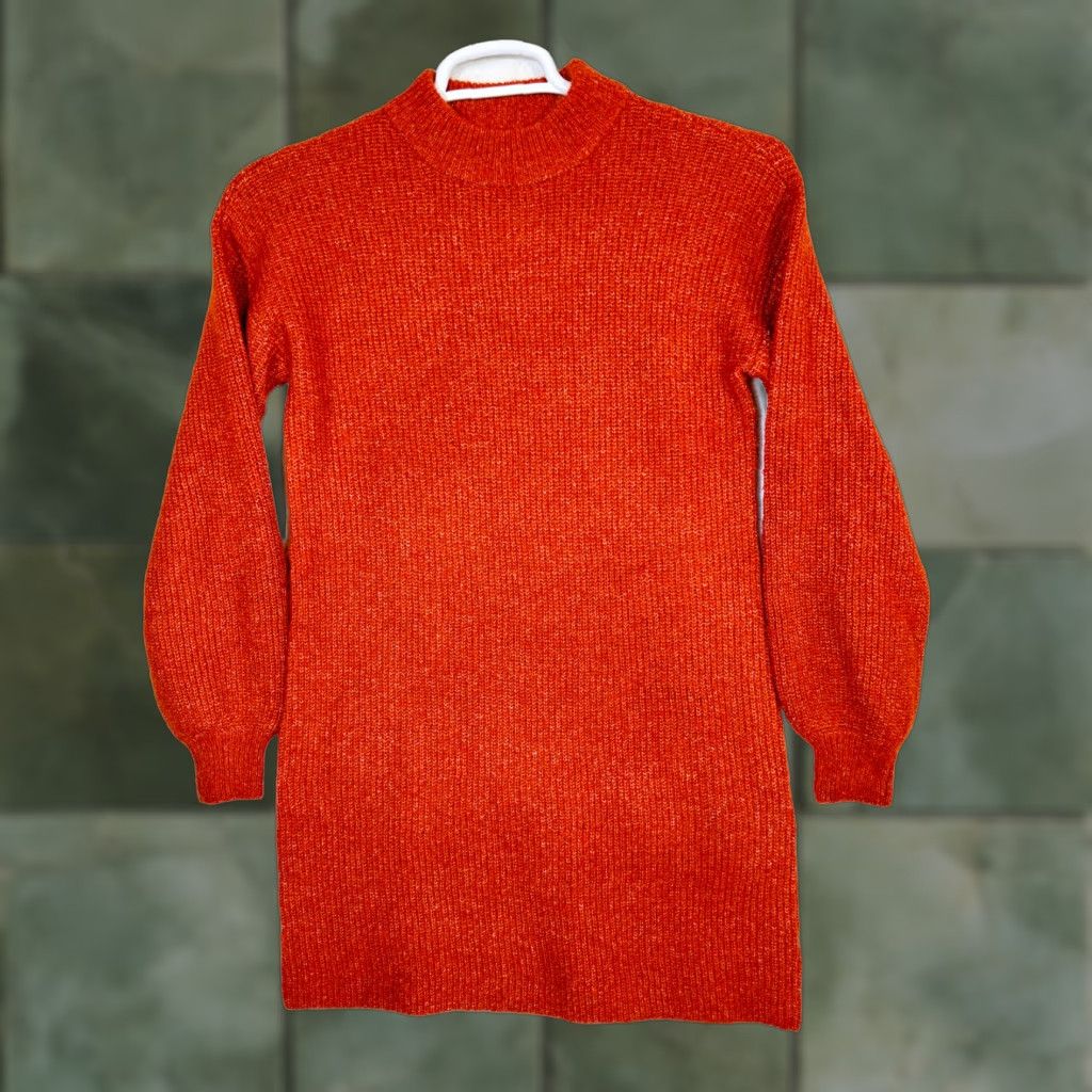 Vintage Cupcakes & Cashmere Women's Sweater Burnt Orange Knit Mock-Neck S OS Pullover Casual Size S / US 4 / IT 40 - 1 Thumbnail