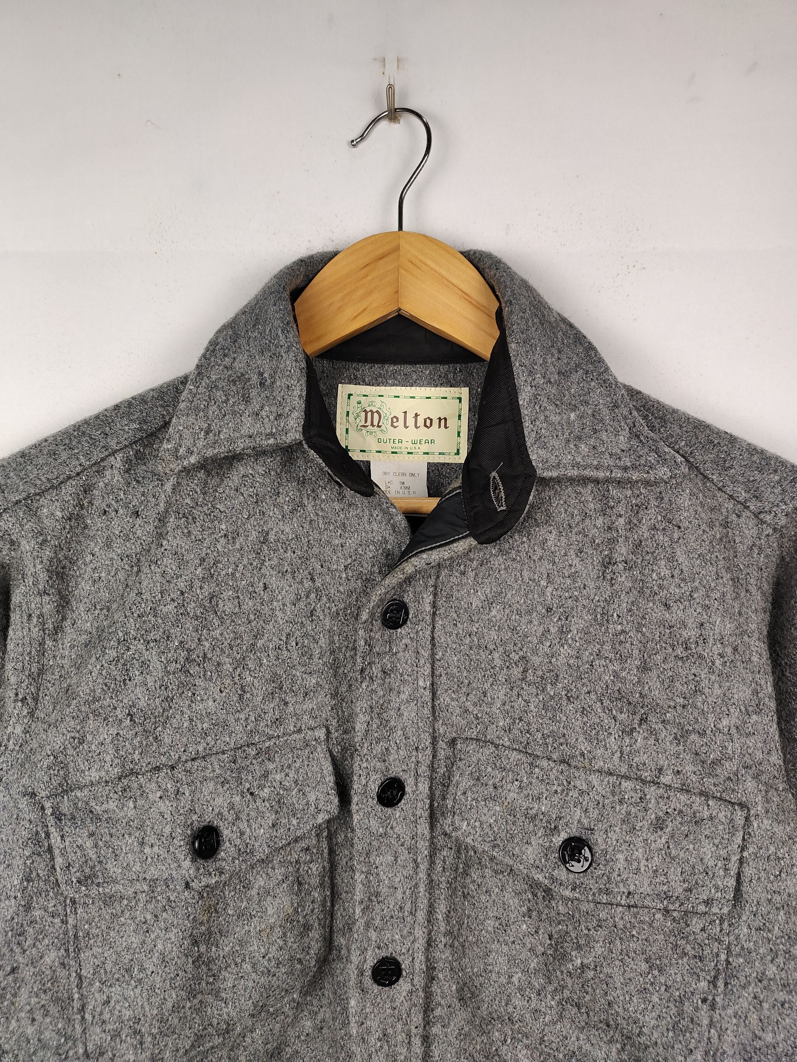 Vintage Vintage MELTON outer wear twin pocket button up wool shirts Size US S / EU 44-46 / 1 - 2 Thumbnail