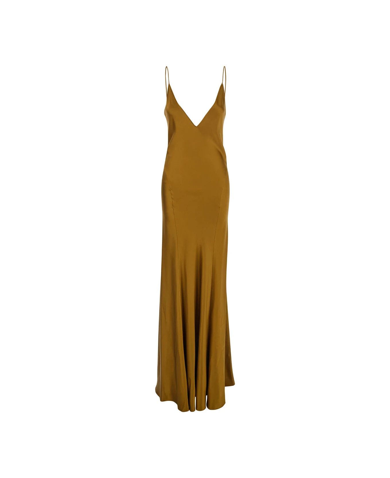 Saint Laurent Paris o1bcso1str0426 Long Slip Dress in Brown Size S / US 4 / IT 40 - 1 Thumbnail