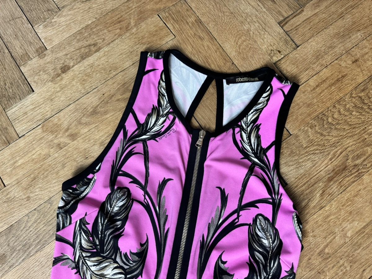 Roberto Cavalli Roberto Cavalli Pink Feathers Print Zip Dress IT42 ~ S-M Size M / US 6-8 / IT 42-44 - 5 Thumbnail