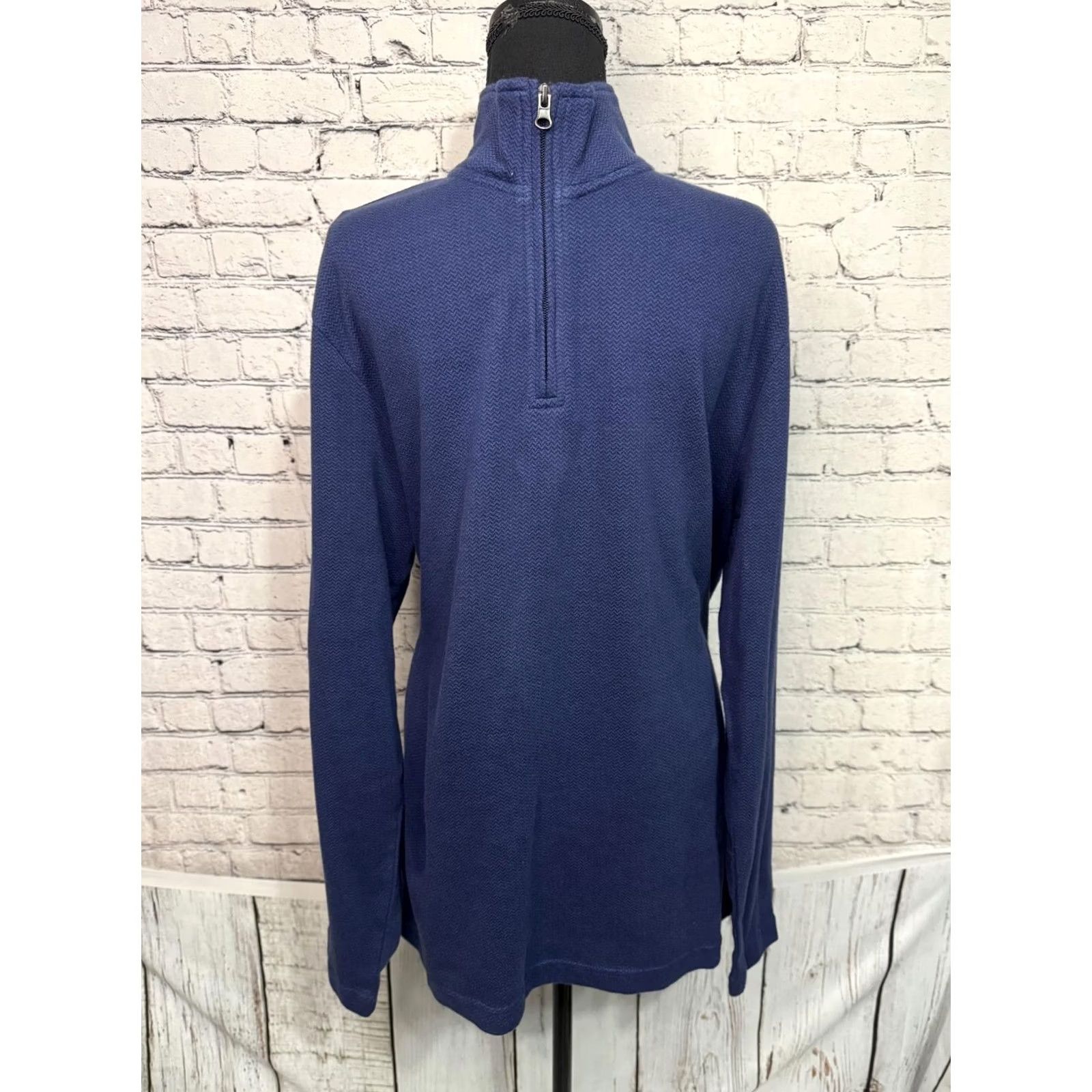 Chaps Chaps Men's Pullover Sweater Jacket Windbreaker Cotton Zip Stand-Up Collar L Navy Blue Regular Size L Size US L / EU 52-54 / 3 - 6 Thumbnail