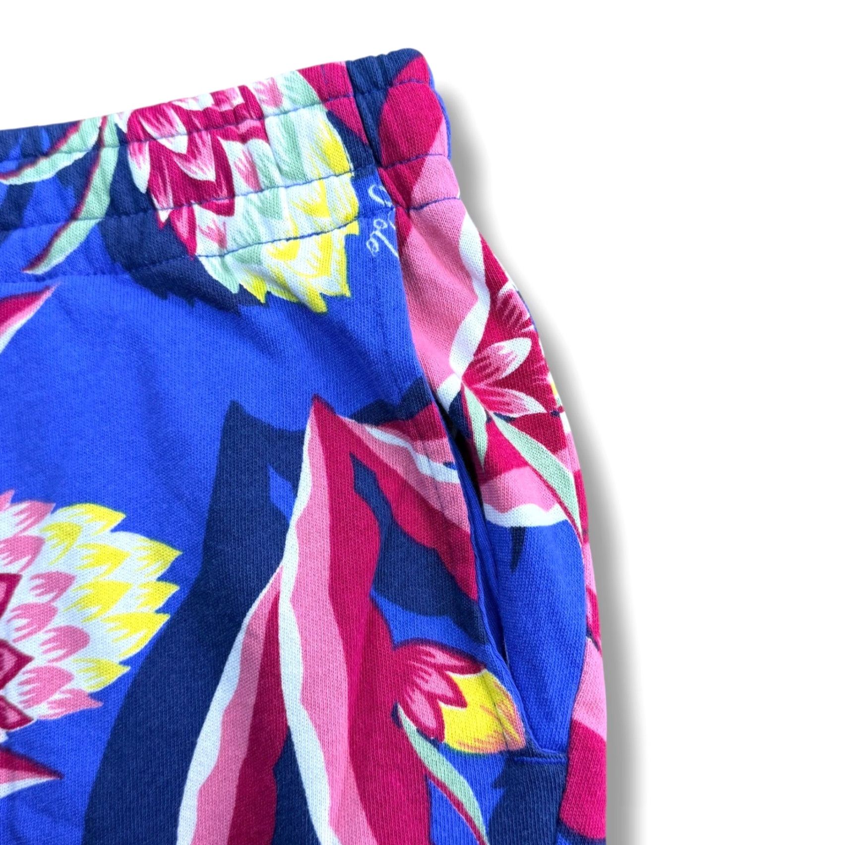 Polo Ralph Lauren Shorts Mens Medium Blue Tropical Floral Terry Cloth 9in Inseam