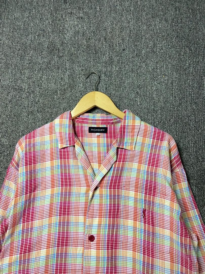 Yves Saint Laurent Yves Saint Laurent Colorful Plaid Shirt (204) Size M / US 6-8 / IT 42-44 - 9 Thumbnail