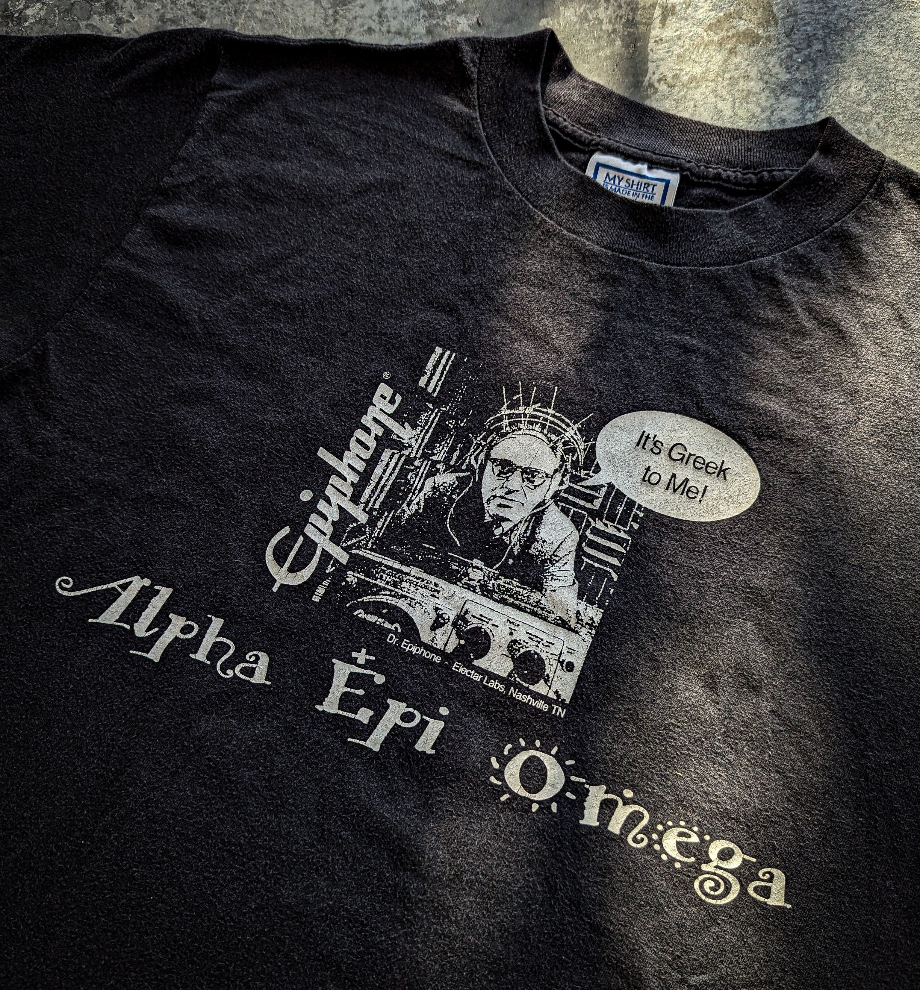 Vintage Vintage 80's Dr. Epiphone Alpha Epi Omega Tshirt Size US L / EU 52-54 / 3 - 3 Thumbnail