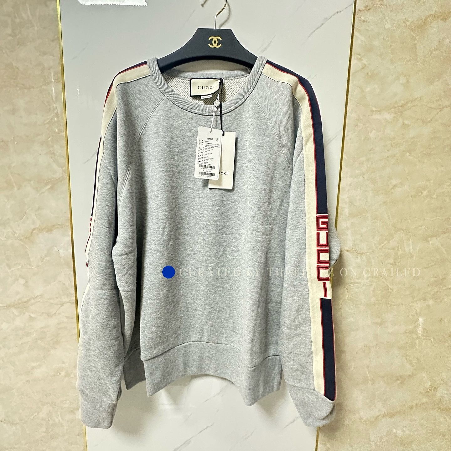 Gucci Gray Side Stripe Logo Sweatshirt Size L Size US L / EU 52-54 / 3 - 1 Preview