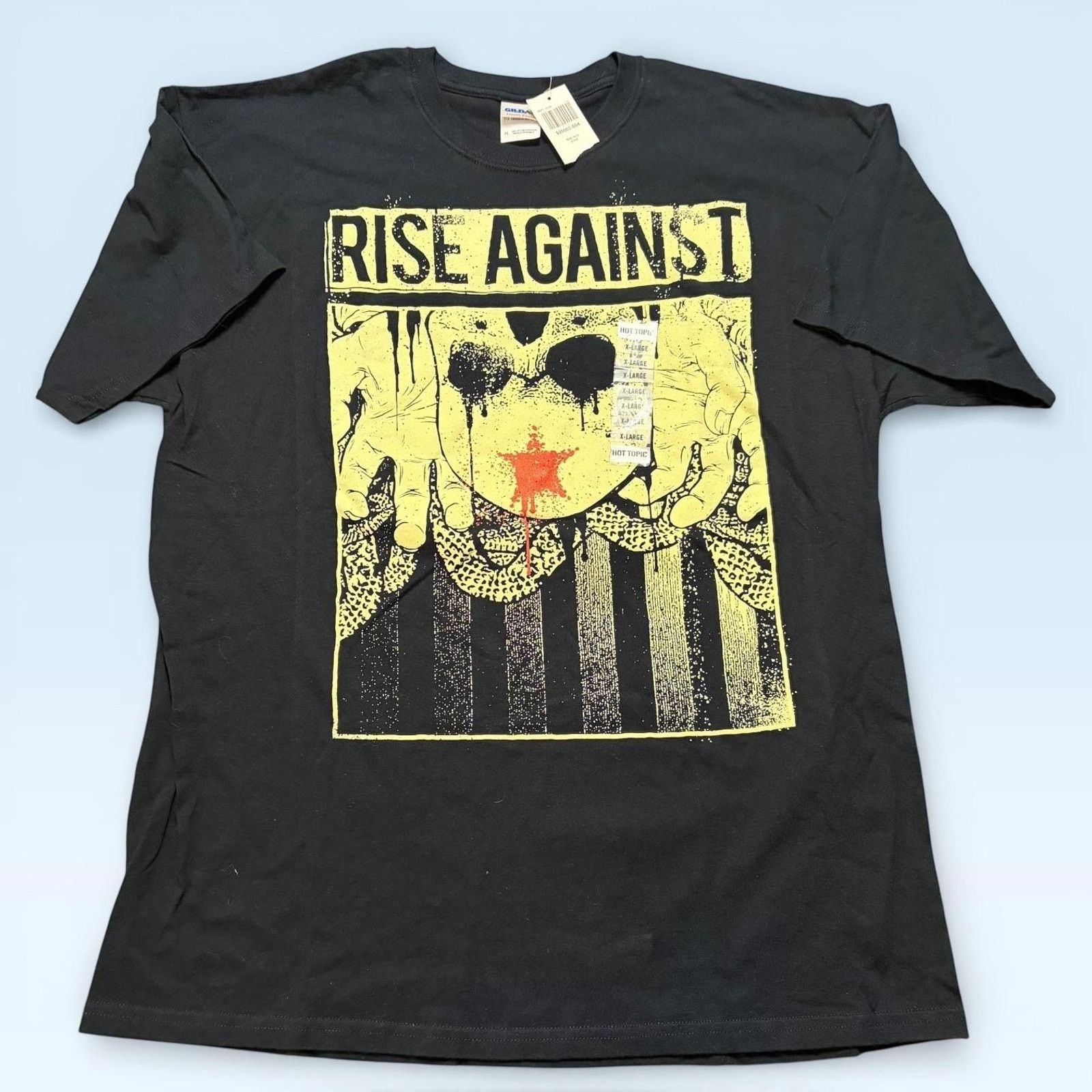 Gildan Rise Against Shirt Mens XL Black Gildan Red Star Tee T-Shirt Size US XL / EU 56 / 4 - 1 Thumbnail