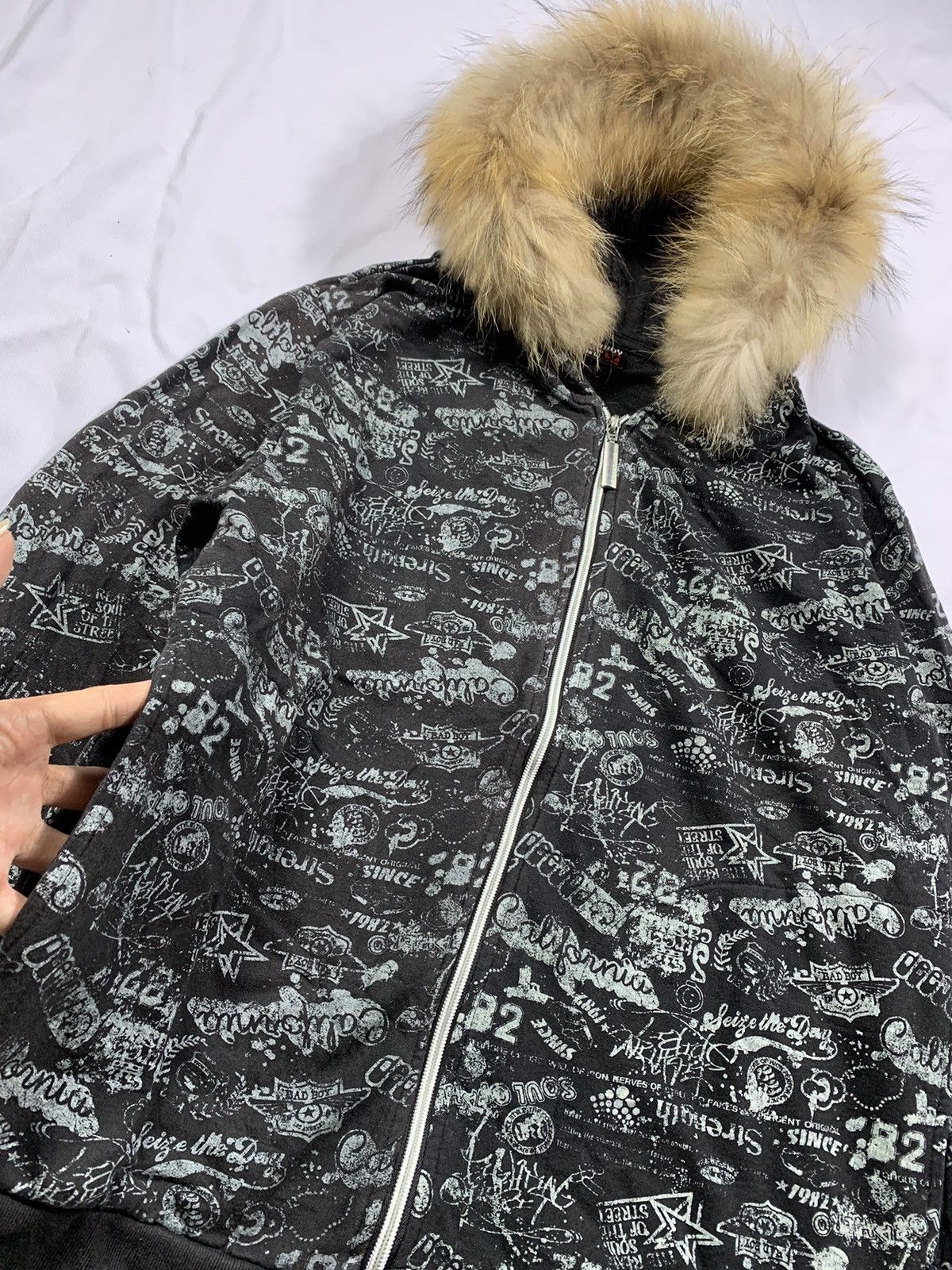 If Six Was Nine × In The Attic × Japanese Brand Crazy Faded Black Bad Boy fur hoodie Gothic punk Size US L / EU 52-54 / 3 - 2 Thumbnail