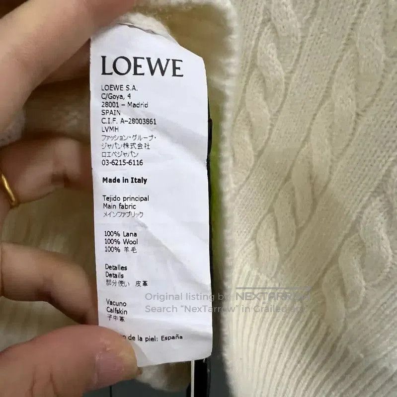 Loewe Loewe Women's Cream Cable Knit Sweater . Size XS / US 0-2 / IT 36-38 - 4 Thumbnail