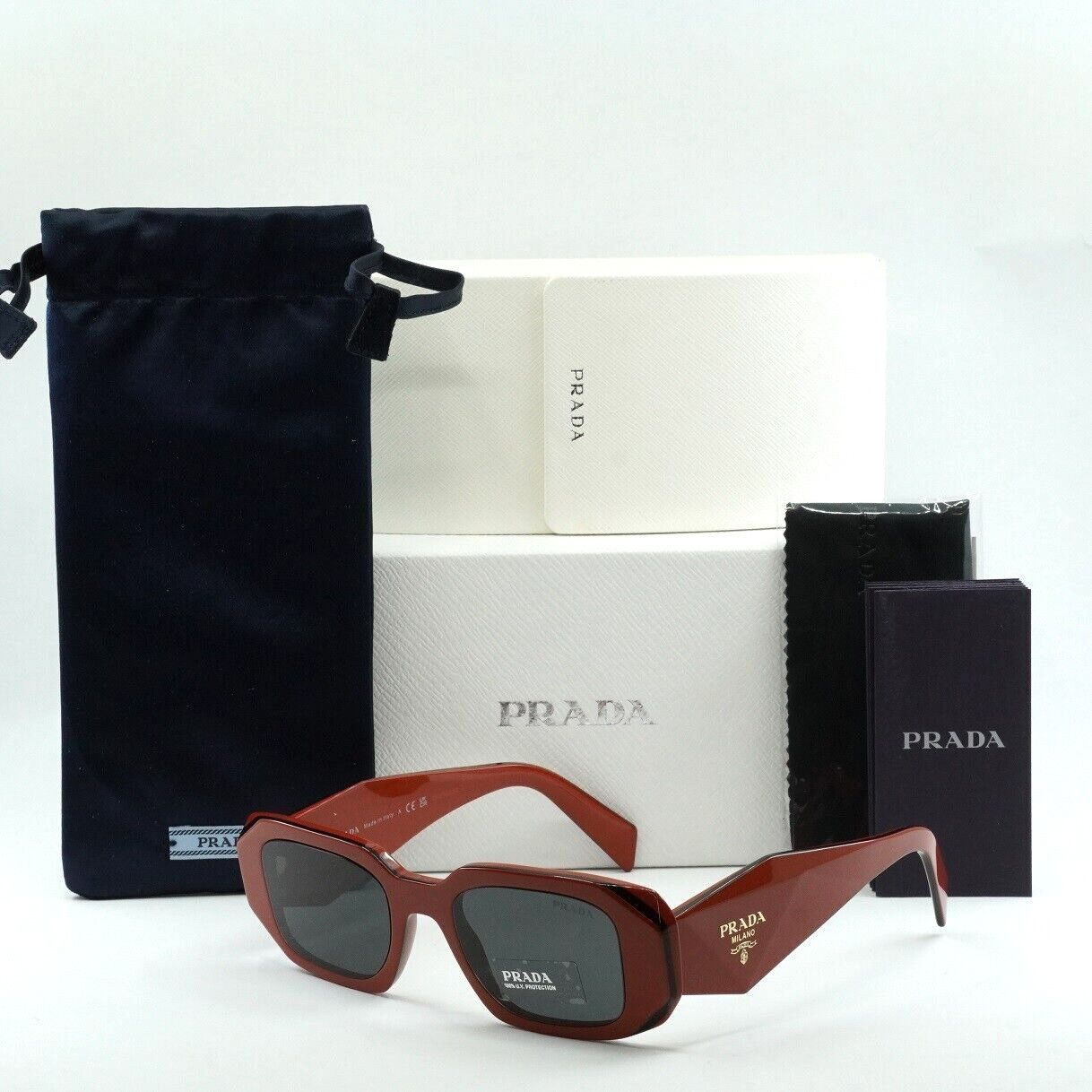 image of New Prada Pr17Ws - 12N5S0 Sunglasses in Red, Men's