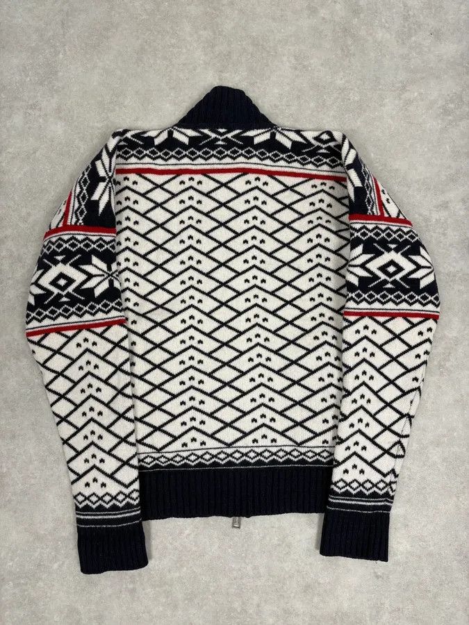 Dsquared2 FW2008 Dsquared2 Navy & White Wool Geometric Knit Zip-up Sweater Size US M / EU 48-50 / 2 - 6 Thumbnail