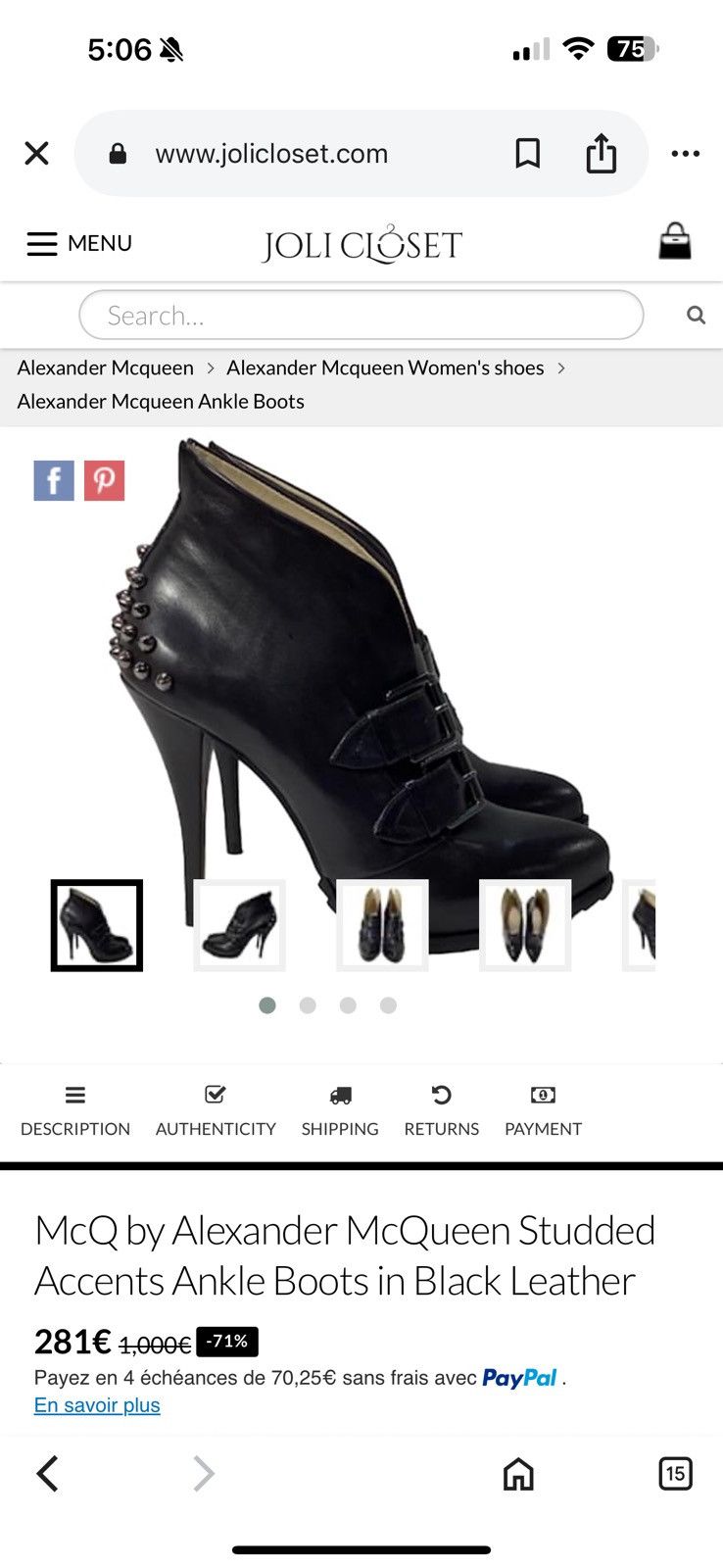 Alexander McQueen Alexander Mcqueen Leather Studded Heels Ankle Boot Size US 8 / IT 38 - 2 Thumbnail