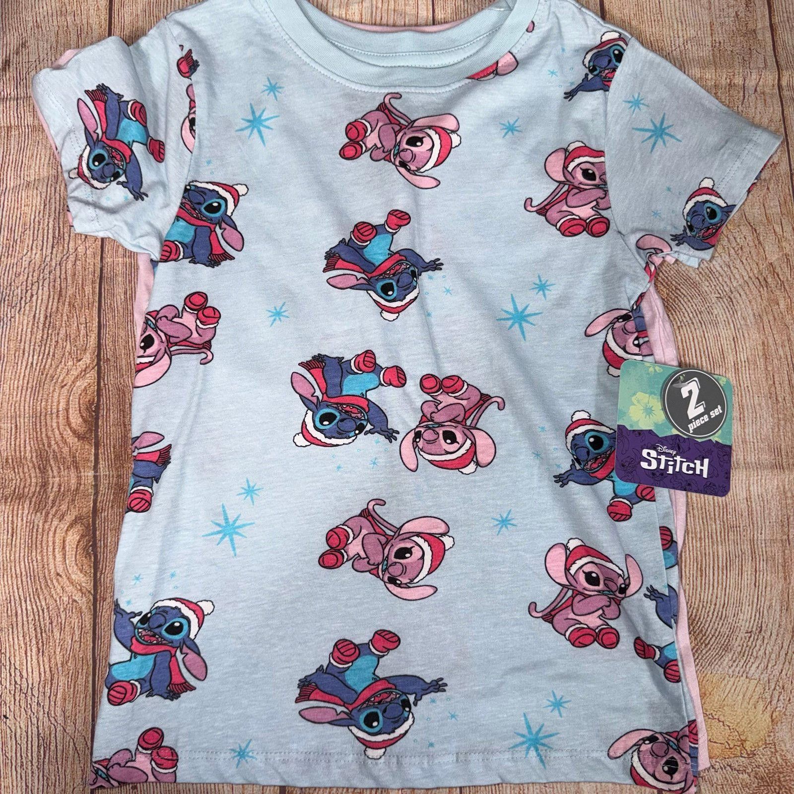 Disney Disney Stitch Christmas T-Shirt Set Girls Small NWT Size S / US 4 / IT 40 - 1 Thumbnail