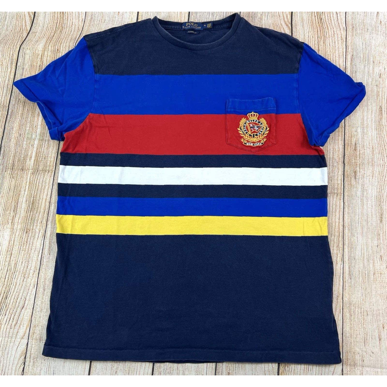 Polo Ralph Lauren Polo Ralph Lauren T-Shirt Multicolor Striped Pocket Embroidered Classic Crew Neck Short Sleeve Size M Men Regular Colorful Preppy Designer Size US M / EU 48-50 / 2 - 2 Thumbnail