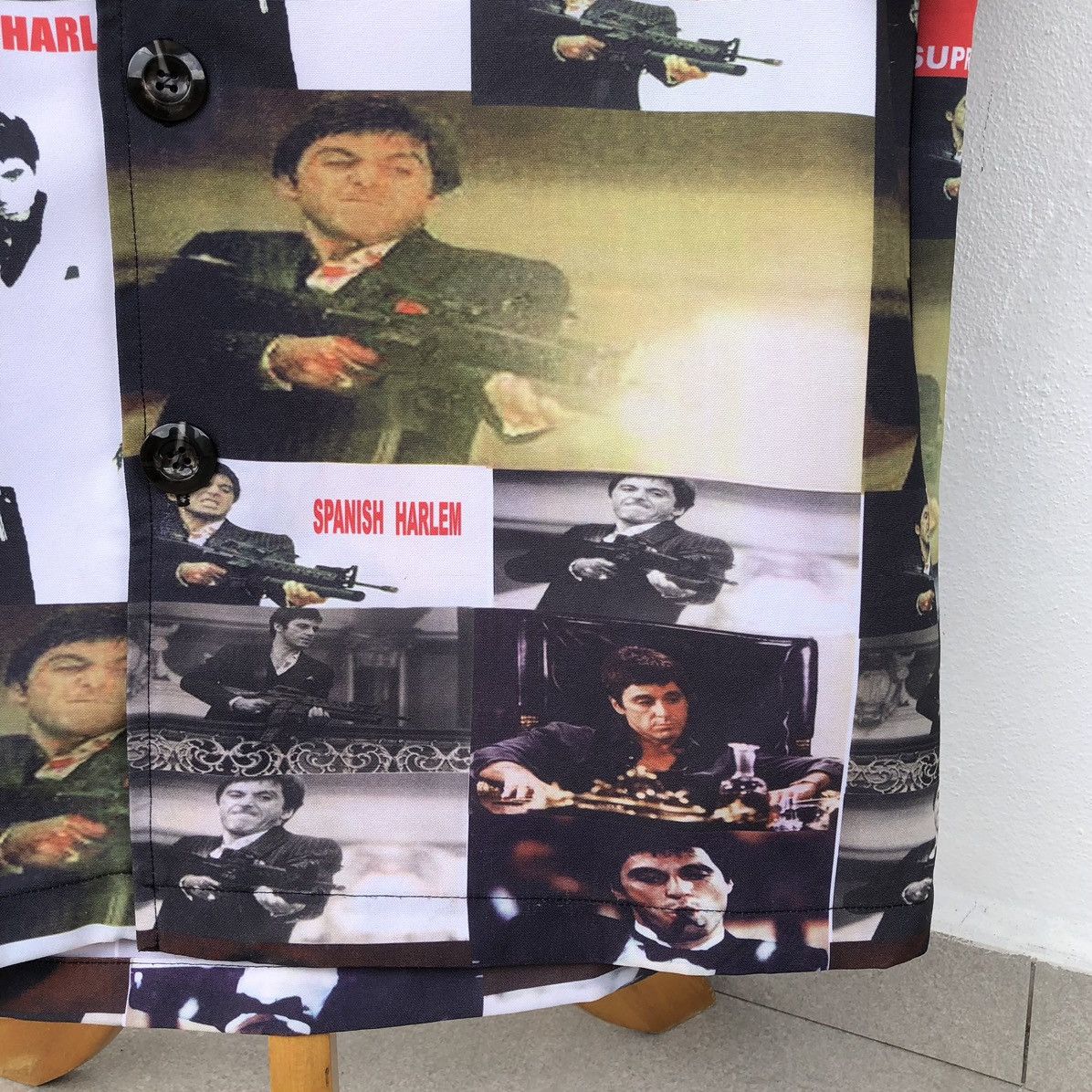 Vintage Vintage Scarface All Over Print With Gun Button Shirt Size US L / EU 52-54 / 3 - 8 Thumbnail