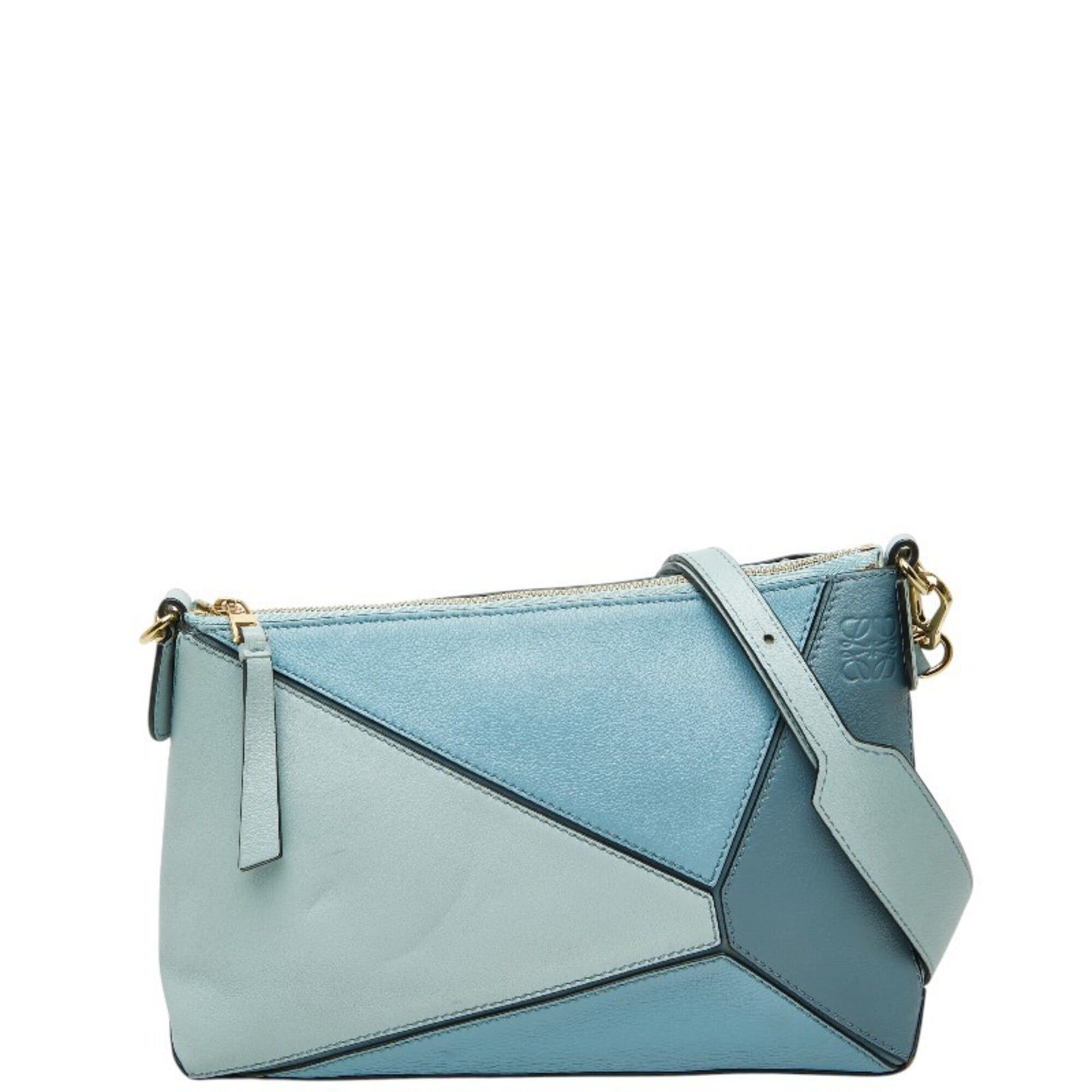 Loewe Loewe Anagram Puzzle Shoulder Bag, Blue Leather, Women's LOEWE Size ONE SIZE - 1 Thumbnail