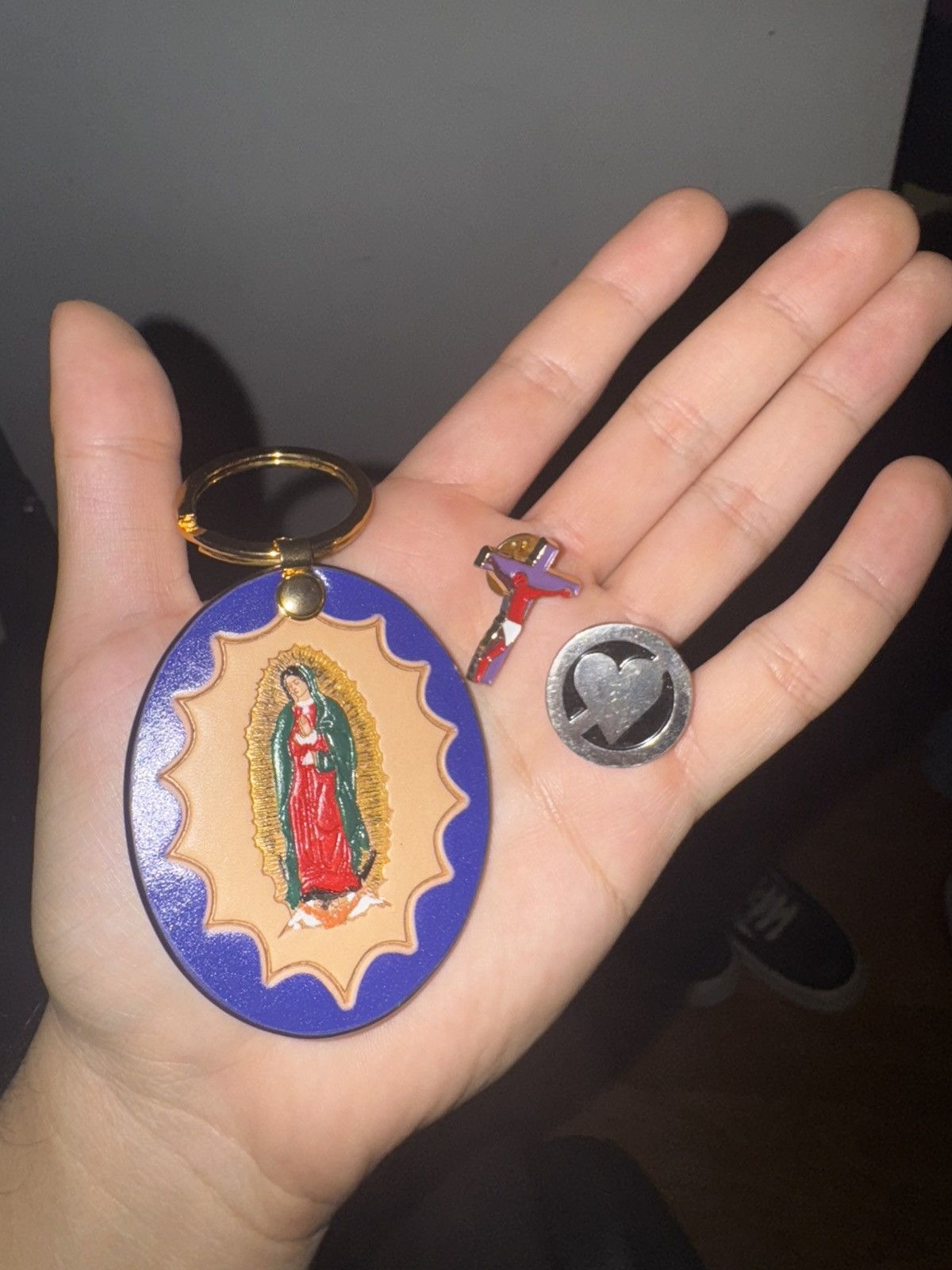 Supreme Guadalupe Leather Keychain Blue（SwiftSole - Supreme