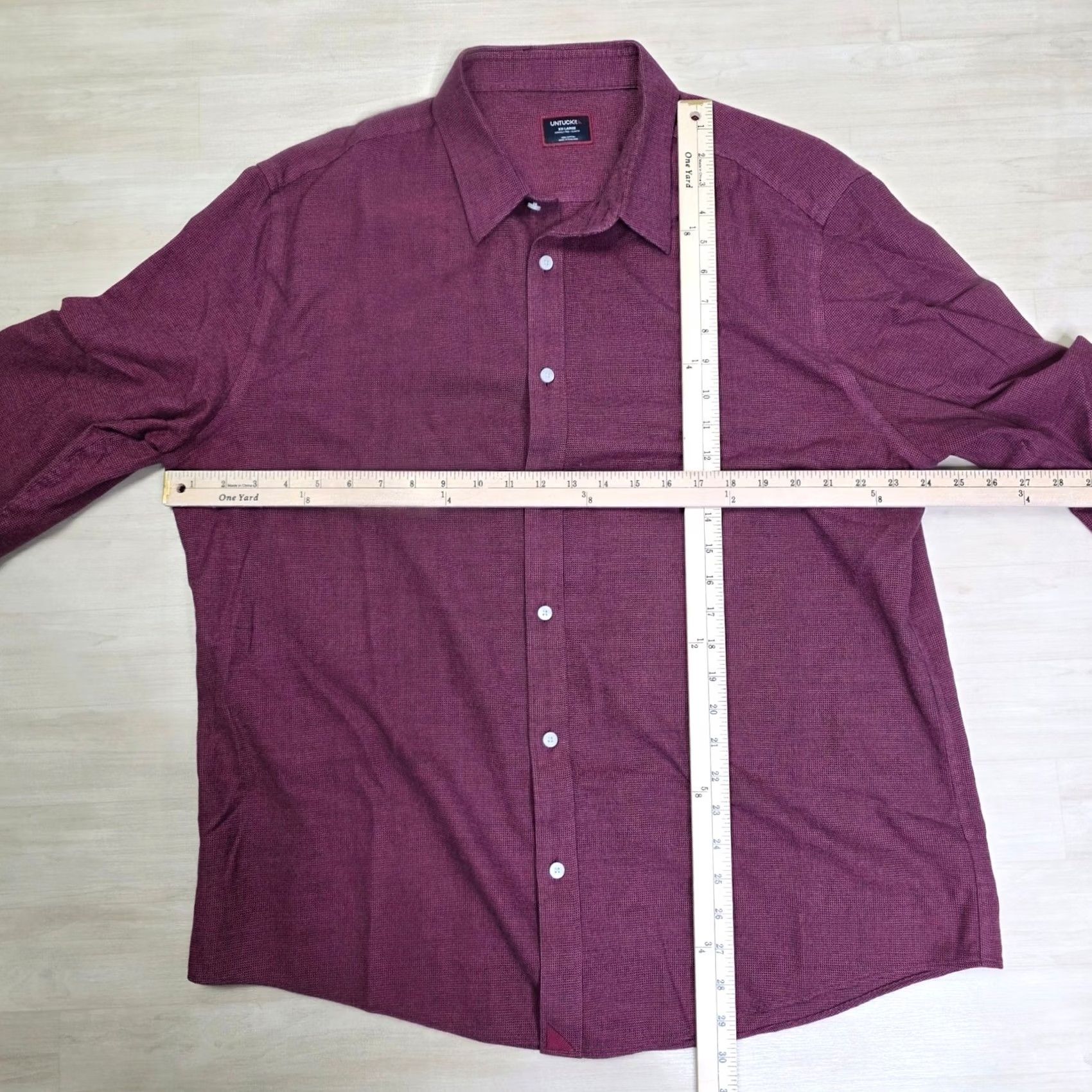 UNTUCKit UNTUCKit Slim Fit Burgundy Long Sleeve Button Down Shirt Cotton XXL Men’s Button-Up Shirt Size US XXL / EU 58 / 5 - 5 Thumbnail