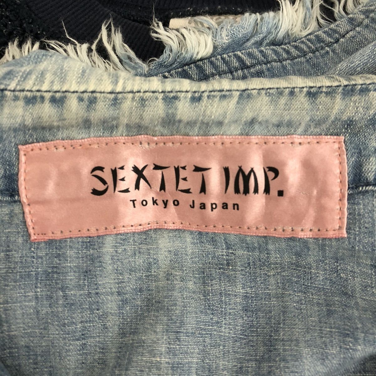 Japanese Brand SEXTET IMP. Denim Sailor Collar Shirt Size US L / EU 52-54 / 3 - 8 Thumbnail