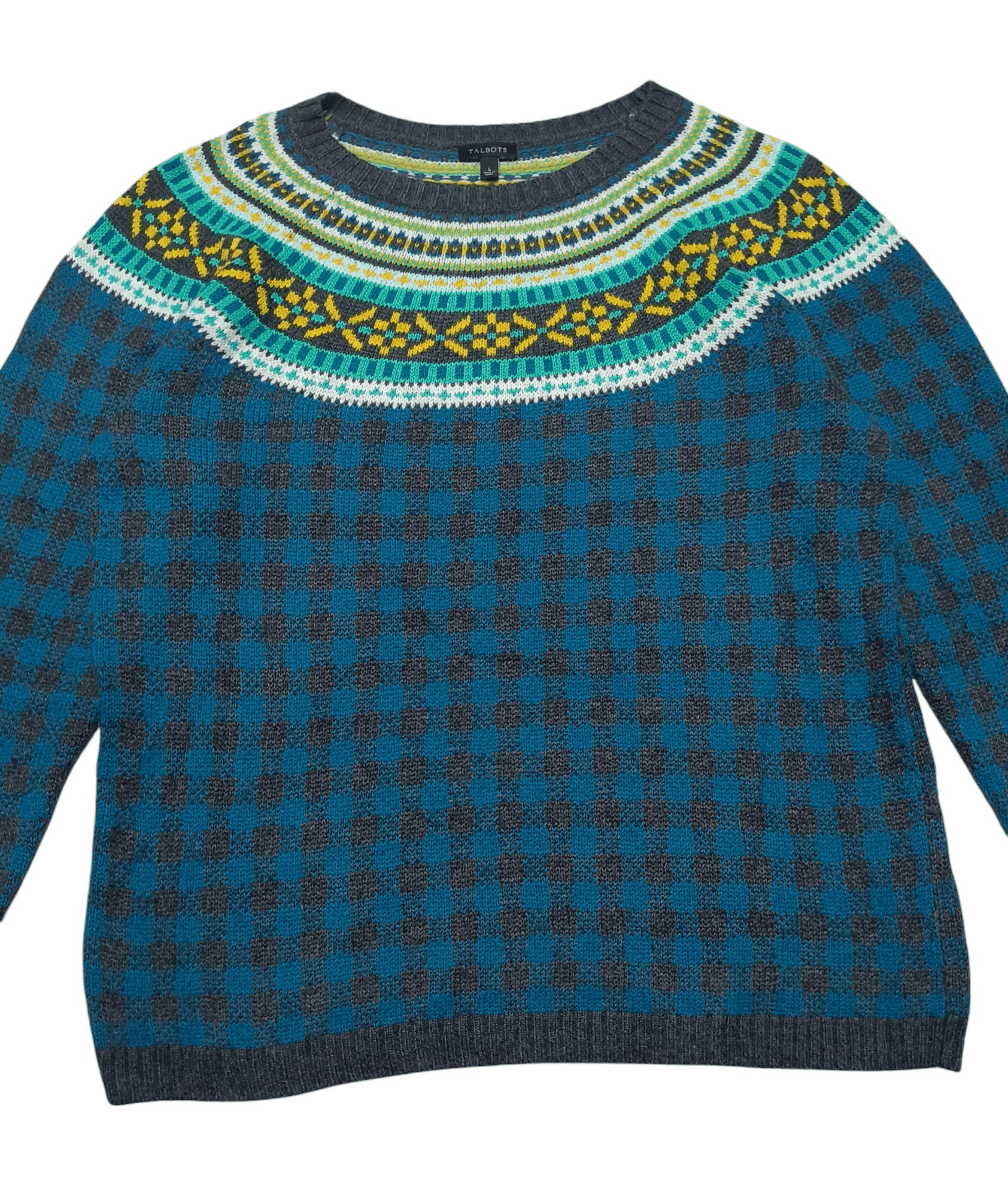Talbots Vintage 90s TALBOTS Women's Ethnic Striped Knit Sweater Size L / US 10 / IT 46 - 6 Thumbnail