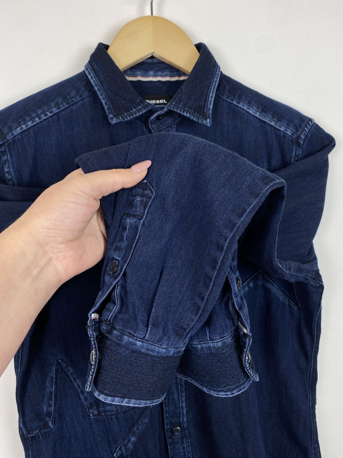 Diesel Diesel Denim Buttons Up Shirt Top Embroidered Stars Blue Size US S / EU 44-46 / 1 - 3 Thumbnail
