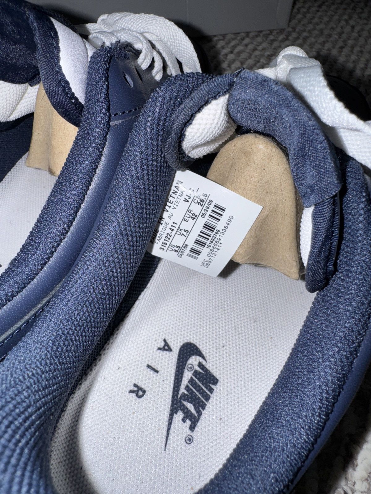 Nike Nike Air Force 1 ’07 “White / Navy” – Classic Leather Low Size US 8.5 / EU 41-42 - 5 Thumbnail