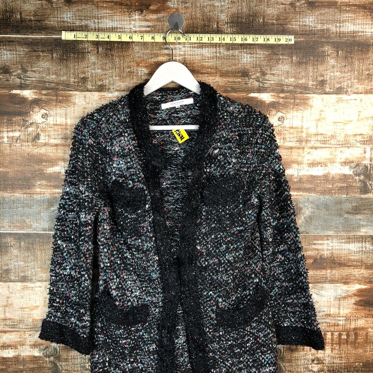 Japanese Brand Tentation Jiyuku Black Cardigan Knitwear #A1531 Size XS / US 0-2 / IT 36-38 - 2 Thumbnail