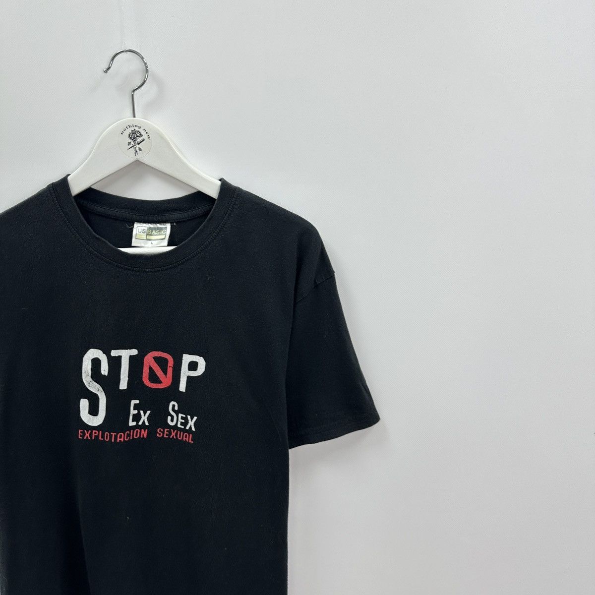 Vintage Vintage 00s Stop Ex Sex Explotacion sexual humor tee y2k Size US L / EU 52-54 / 3 - 2 Thumbnail