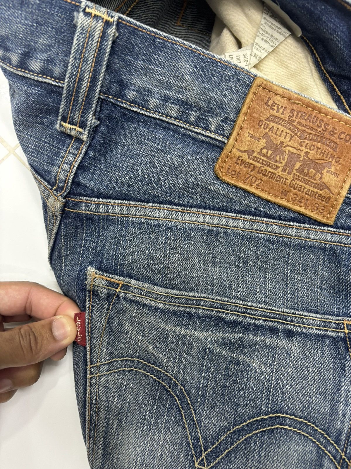 If Six Was Nine × Levi's × Levi's Vintage Clothing 🔥VINTAGE LEVIS 702 BAGGY DISTRESSED DENIM JEANS Size US 34 / EU 50 - 11 Thumbnail