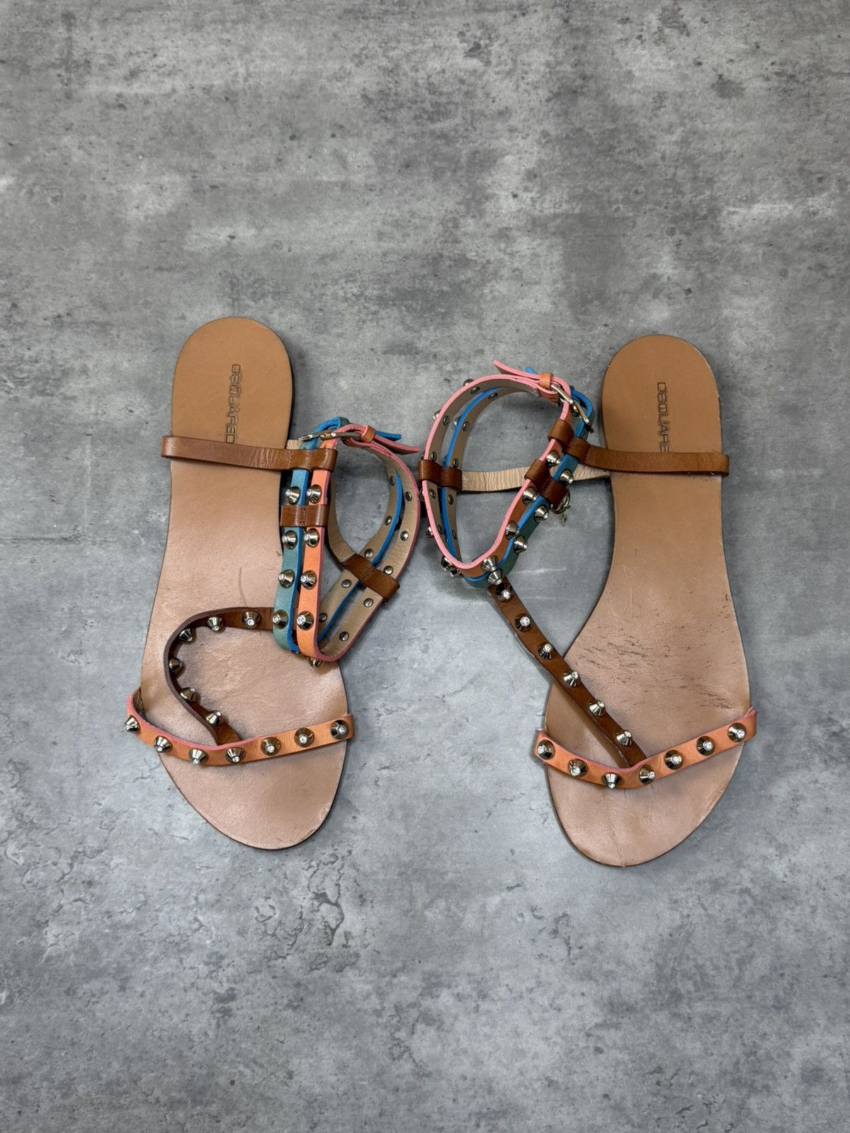 Dsquared2 Dsquared2 Studded Gladiator Leather Sandals EU 40 Size US 10 / IT 40 - 3 Thumbnail