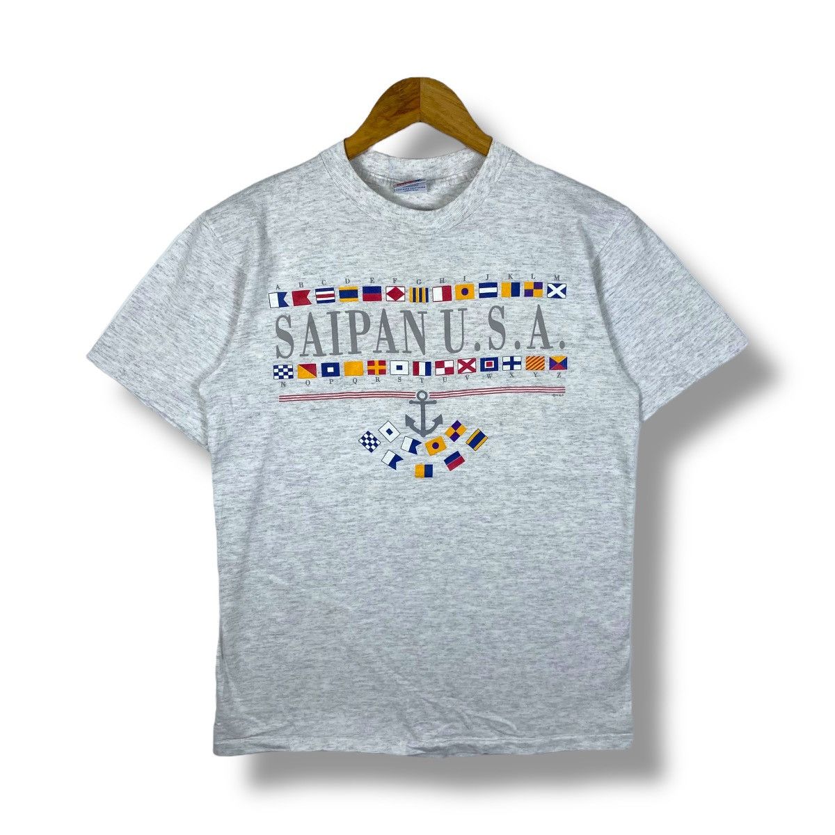 Vintage Vintage 90's SAIPAN USA Graphic Tee Shirt Medium Size Size US M / EU 48-50 / 2 - 1 Thumbnail