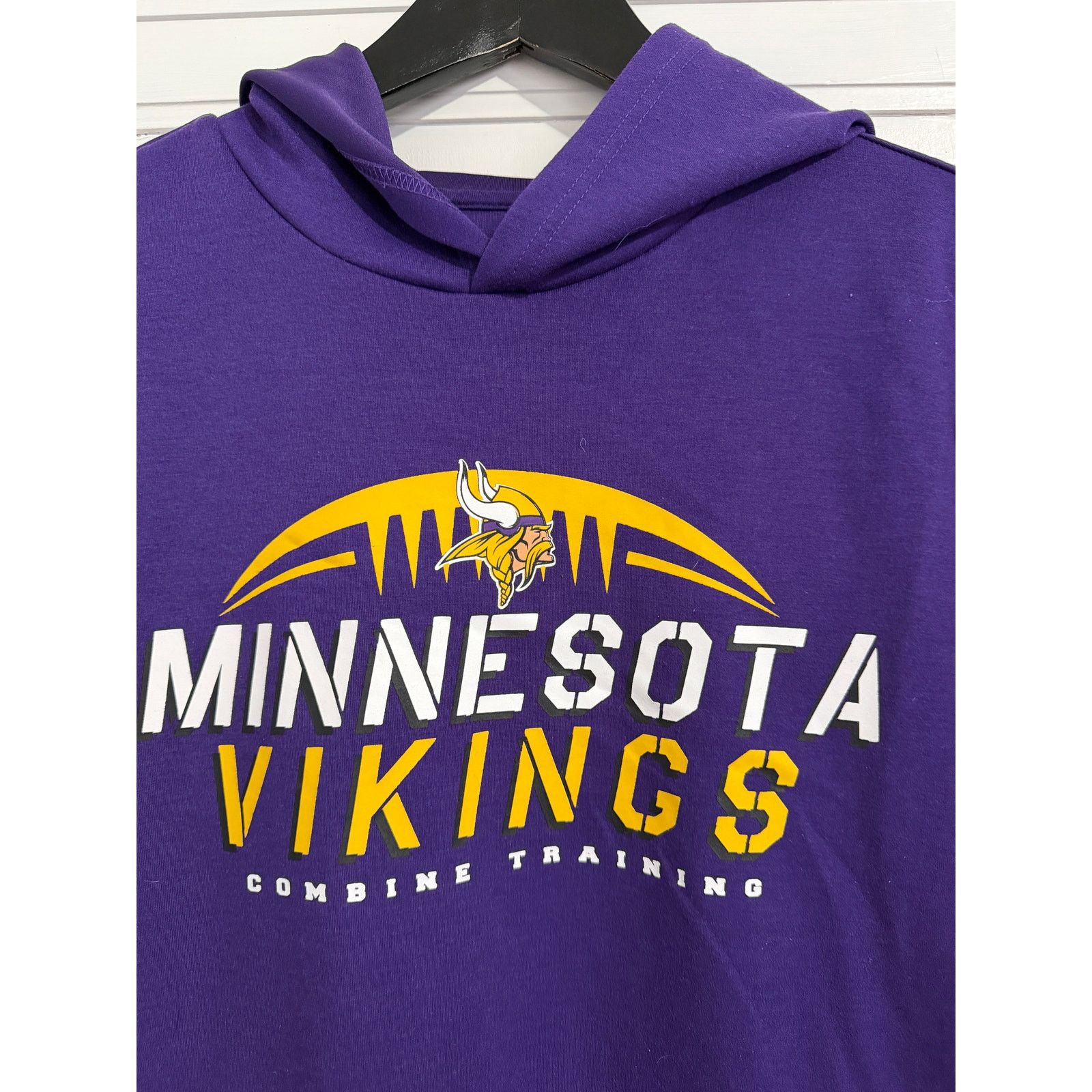 NFL Minnesota Vikings Purple Short-Sleeve Hoodie Sweatshirt Sz L Size US L / EU 52-54 / 3 - 2 Thumbnail