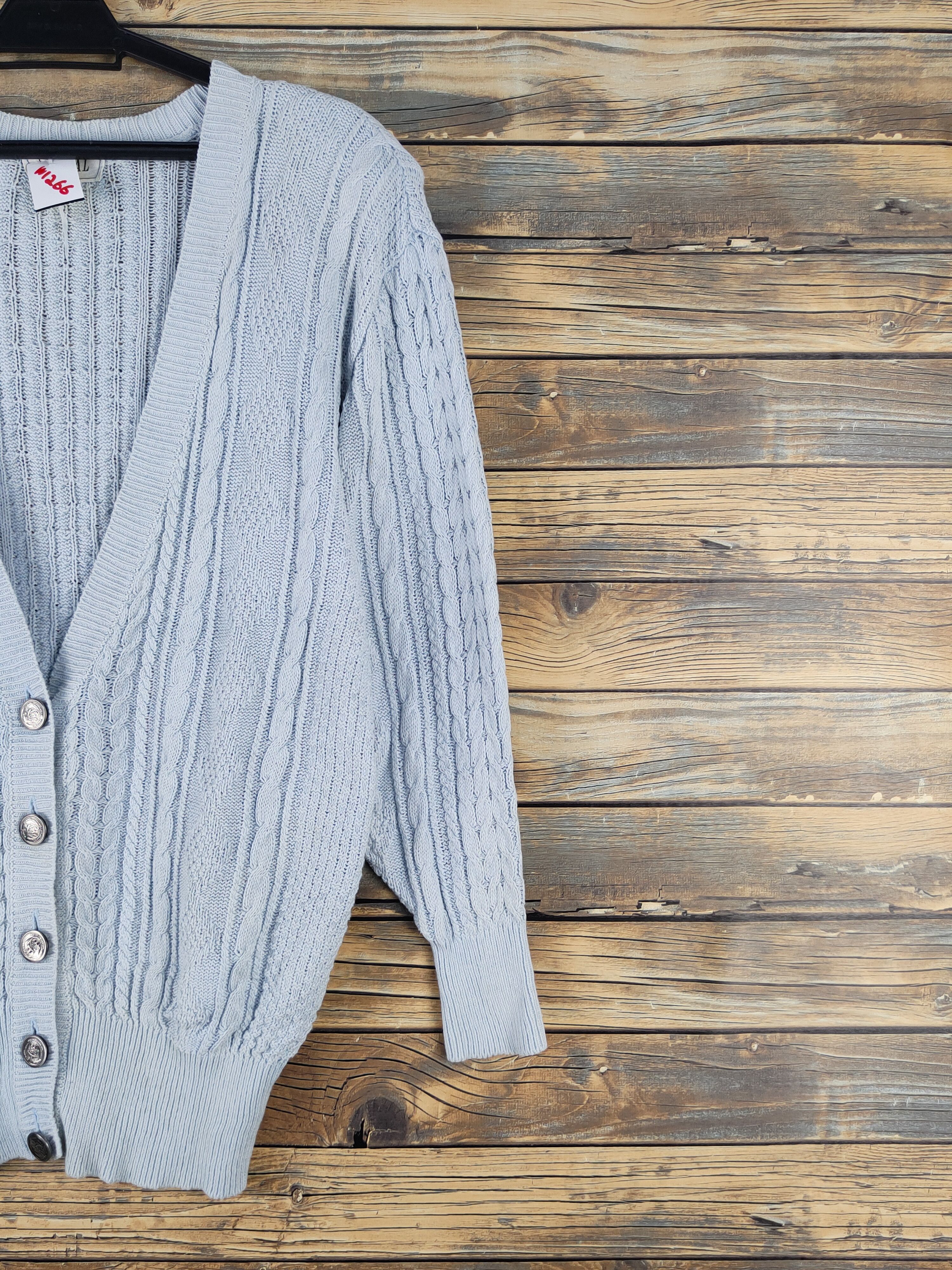 Aran Isles Knitwear × Japanese Brand Liberal Blue Knitwear Cardigan #W1266 Size M / US 6-8 / IT 42-44 - 5 Thumbnail