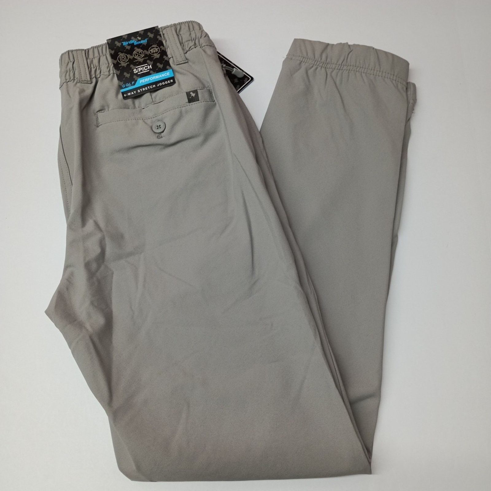 Other Birdie Bound Golf Joggers Men's S Gray Stretch Drawstring Size US 29 - 1 Thumbnail